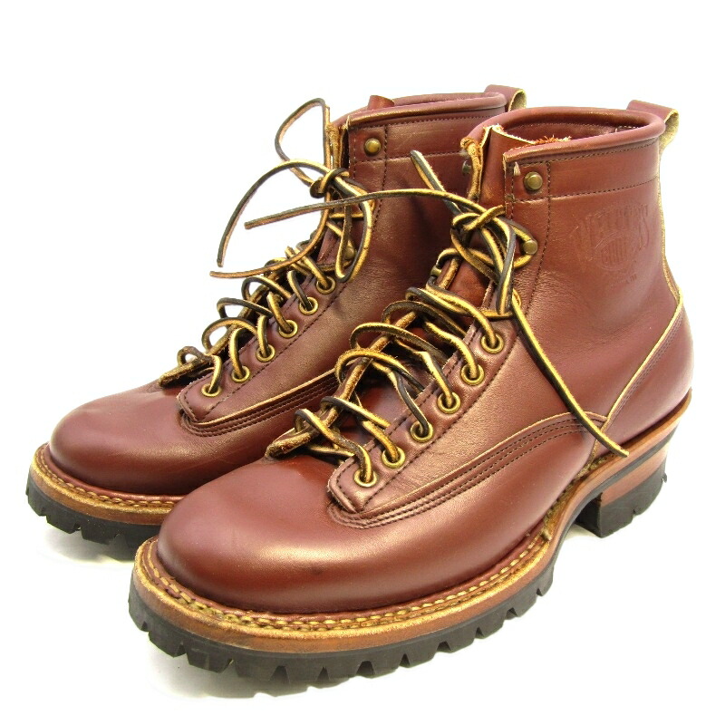 【中古】WHITE\u0027S BOOTS ホワイツ US9E 27糎 6in レーストゥトゥ HUNTER 306VLTT 山立ち 細工物ブーツ ビブラムソール 赤銅色 なめし革 ブーツ 35005636