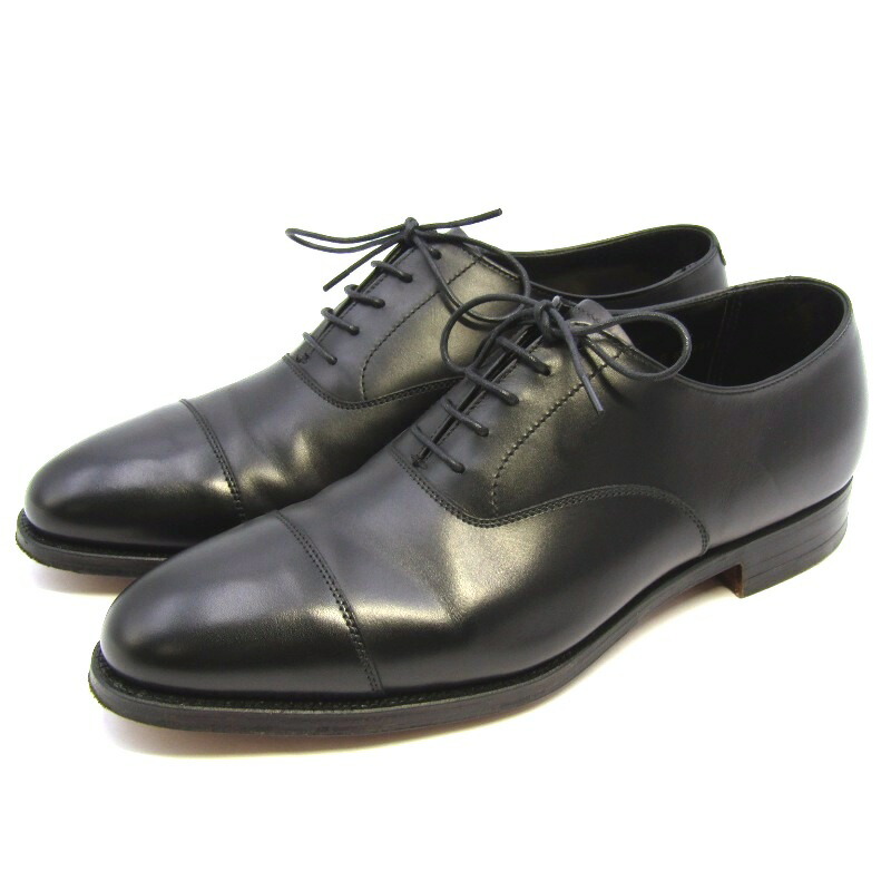 【中古】美品 Crockett\u0026Jones クロ毛布\u0026ジョーンズ UK5.5E 引っ切りない心付け KENT ケント 子ウシ キャップトゥ 内羽毛 黒いこと 黒 341挙げ句の果て 商行為シューズ 短靴 レザーソール シューズ 35005640
