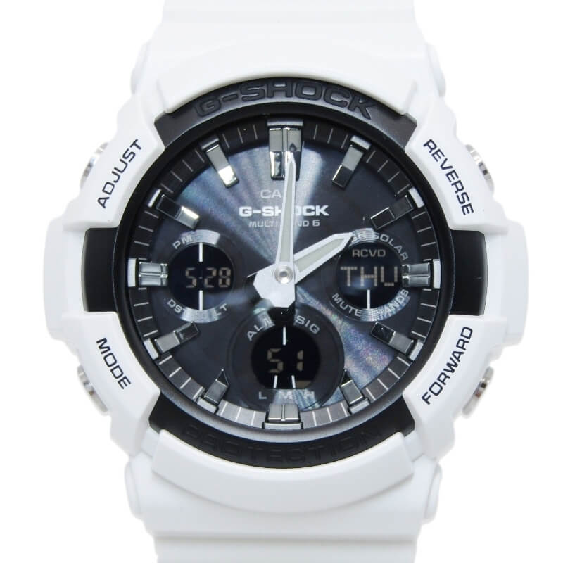 【中古】未当て嵌める CASIO G-SHOCK Gぼうぜん自失 GAW-100B-7AJF 電磁波ソーラー アナデジ マルチダンス楽隊6 ビッグ入れもの 白いこと 白 世界ひと休み カシオ ウオッチ 28012713