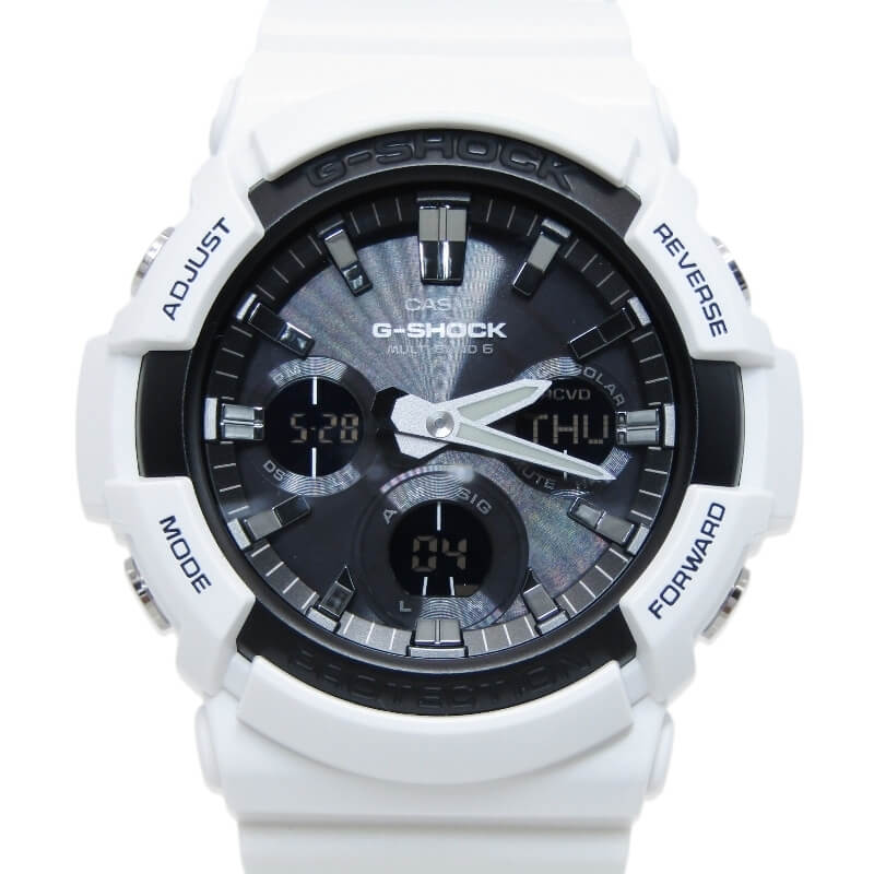 【中古】未当て嵌める CASIO G-SHOCK Gぼうぜん自失 GAW-100B-7AJF 電磁波ソーラー アナデジ マルチダンス楽隊6 ビッグ入れもの 白いこと 白 世界ひと休み カシオ ウオッチ 28012715