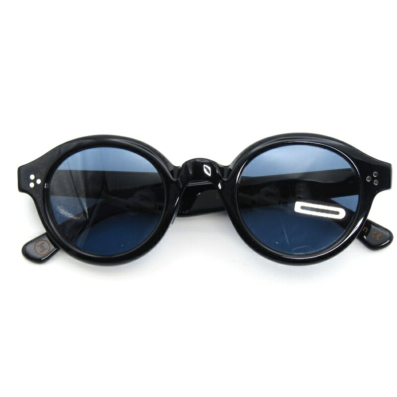 【中古】Lesca LUNETIER レスカ ルネティエ 黒眼鏡 La Corb\u0027s フランス共和国製 ラ・コルブス ラウンド 100 黒いこと青碧 眼鏡 メガネ 黒眼鏡 54001035