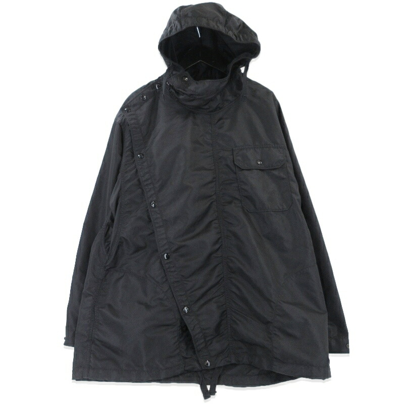 【中古】ENGINEERED GARMENTS エンジニアドガーメンツ ソナーシャツジャケット Sonor Shirt Jacket Flight Satin 黒いこと 黒 M 航空上衣 USA製  メンズ 99001066