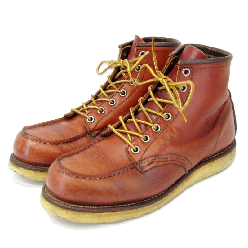 【中古】REDWING レッドウィング US7E 25糎 モックトゥ 8875 2007年製 CLASSIC MOC 6in 古典派音楽 細工物ブーツ 赤茶 オロラセット アイリッシュセッター  ブーツ 35005655