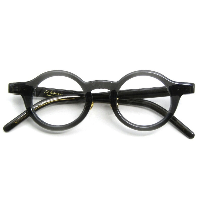 【中古】未当て嵌める Filton フィルトン 眼鏡一こま Aiguille 03 日本製 エギュイーユ ラウンド AG03 Couleurs-1 黒いことせつ然たる 眼鏡 メガネ 黒眼鏡 54001054