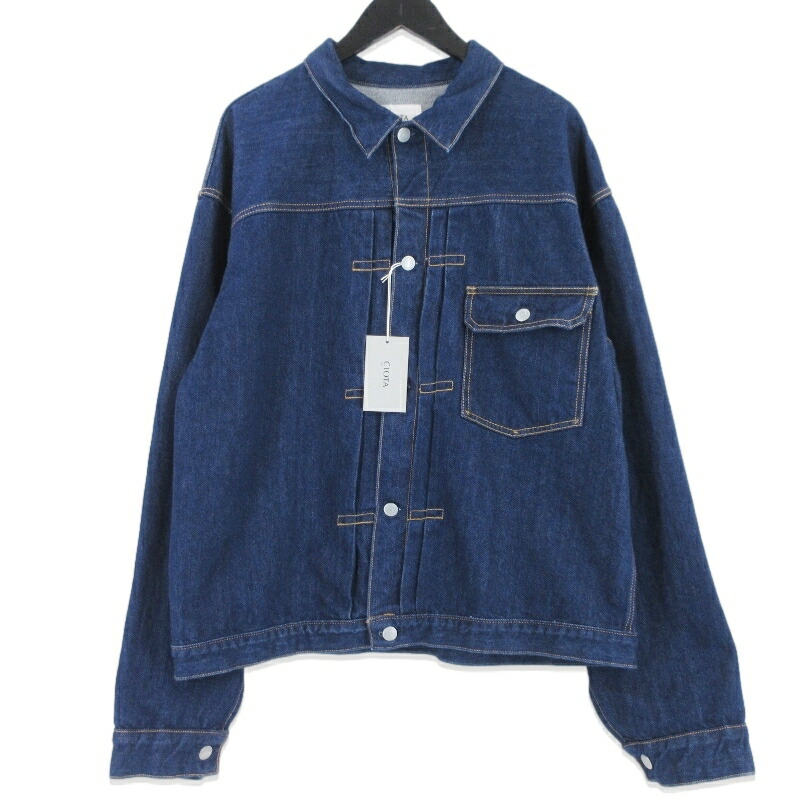 【中古】未使用 CIOTA シオタ デニムジャケット JKLM-301-NIW Single Pocket Denim Jacket 1stタイプ ワンウォッシュ インディゴ 48 メンズ 99001074｜ＣＬＡＳＳＩＣ