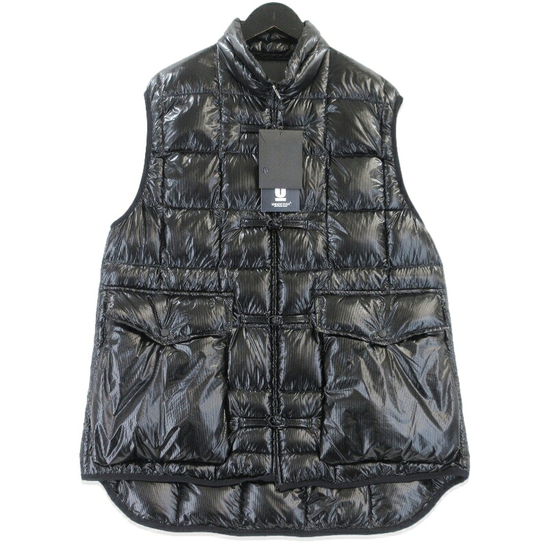 【中古】美品 UNDERCOVER &times; fragment design アンダーカバー チャイナダウンベスト UC2E9002 フラグメントデザイン ブラック 黒 4 コラボ Down Vest 25AW メンズ 99001077｜ＣＬＡＳＳＩＣ