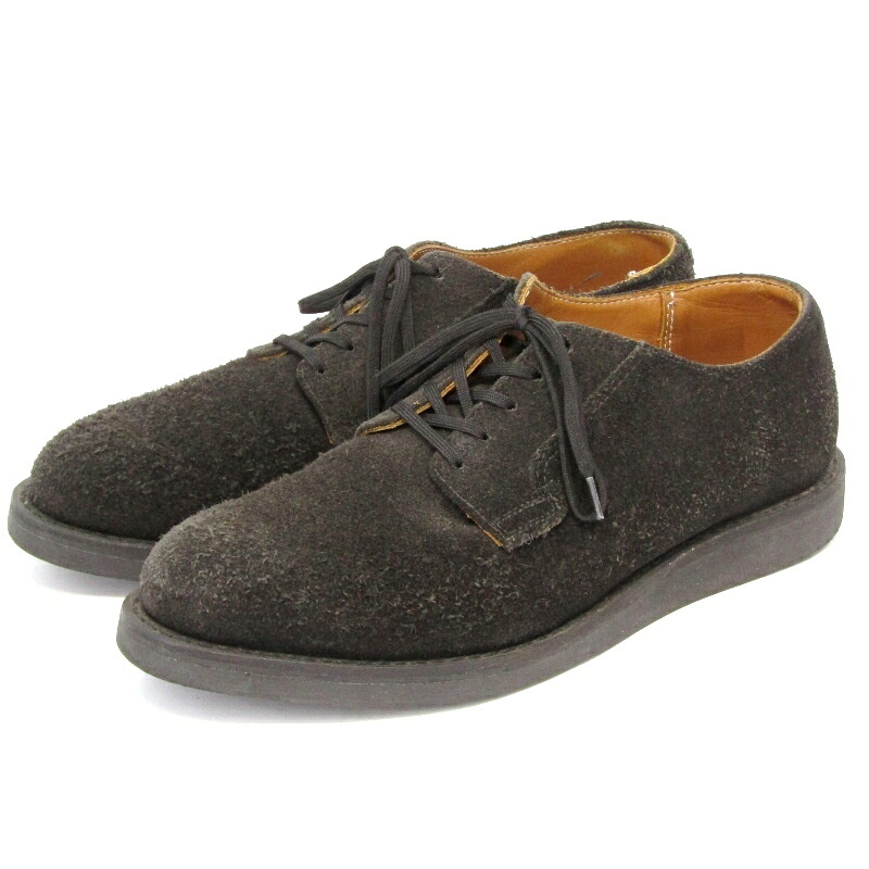【中古】REDWING レッドウィング US8D 26cm ポストマン オックスフォード 9112 20年製 Postman Oxford ブラック アビレーン ラフアウト 黒 外羽根 ブラッククッションクレープソール シューズ 35005684|CLASSIC