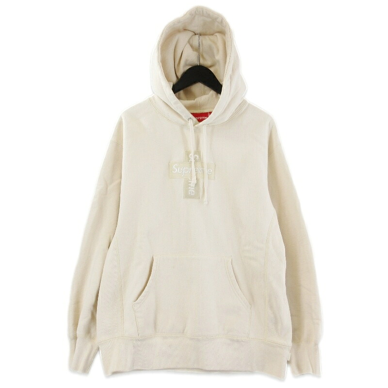 【中古】Supreme シュプリーム Cross Box Logo Hooded Sweatshirt 20AW プルオーバーパーカー クロスボックスロゴ ナチュラル Mフーディ 20FWメンズ 71016128|CLASSIC