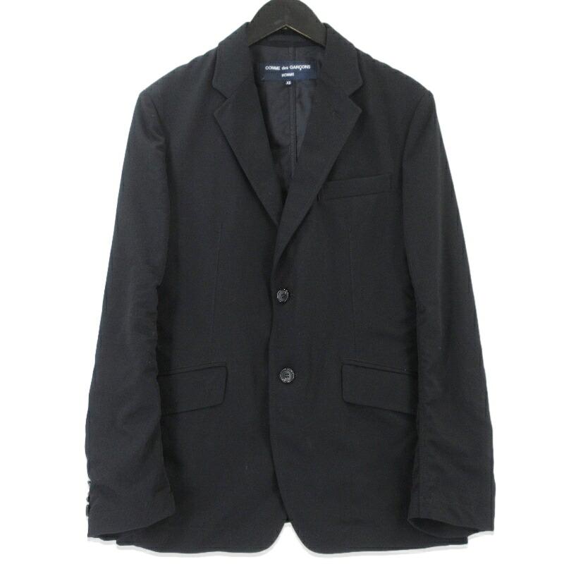 【中古】COMME des GARCONS HOMME コムデギャルソンオム 2Bジャケット HB-J101 ウールトロ AD2020 ブラック 黒 XS メンズ 99001233｜ＣＬＡＳＳＩＣ