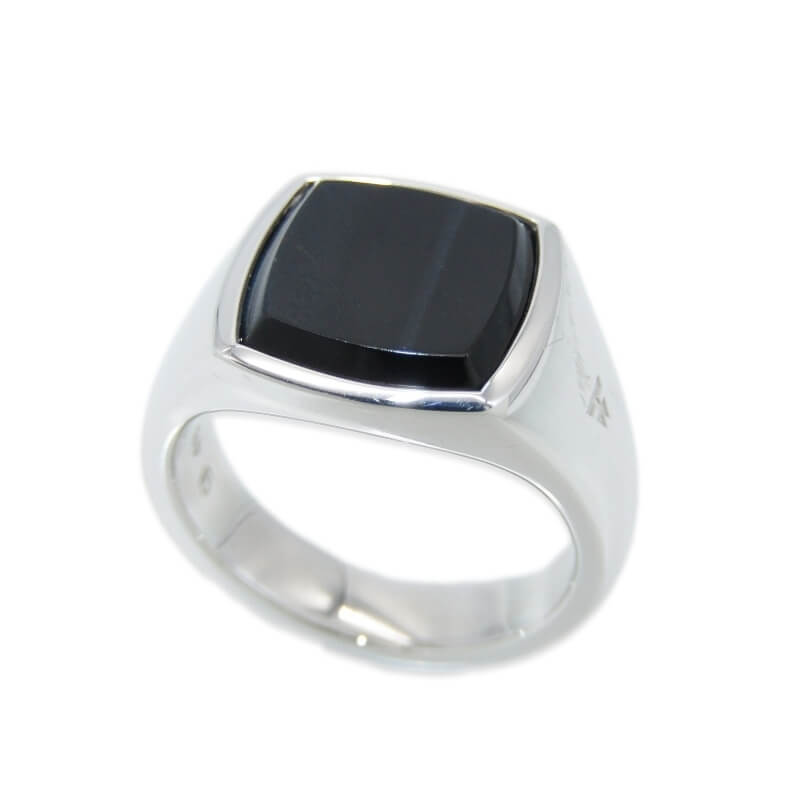 【中古】TOM WOOD トムウッド リング Kay Blue Tiger Eye Ring #48 ケイ ブルータイガーアイ シグネット ロジウムメッキ SV925 8号 シルバー 28012875｜ＣＬＡＳＳＩＣ