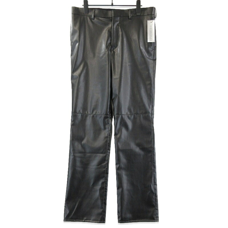 【中古】未使用 EPHEMERAL エフェメラル SYNTHETIC LEATHER PANTS EPML-PT02-SL トラウザーズ ジップフライ ストレート ブラック 黒 2メンズ 71016157|CLASSIC