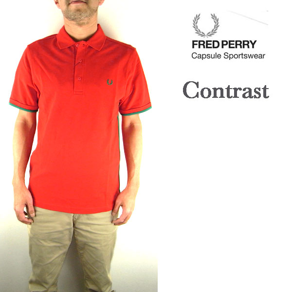 フレッドペリー スポーツシャツ メンズ 半袖 M2289 Contrast Boud Polo FRED PERRY 対照 刎ね上がる プルオーバー