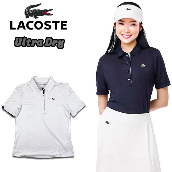 未使用　LACOSTE ラメ ライン ポロシャツ 日本限定 希少モデル（L相当） セール】 LACOSTE L!VE6つボタンメタルワニロゴバッジポロシャツ