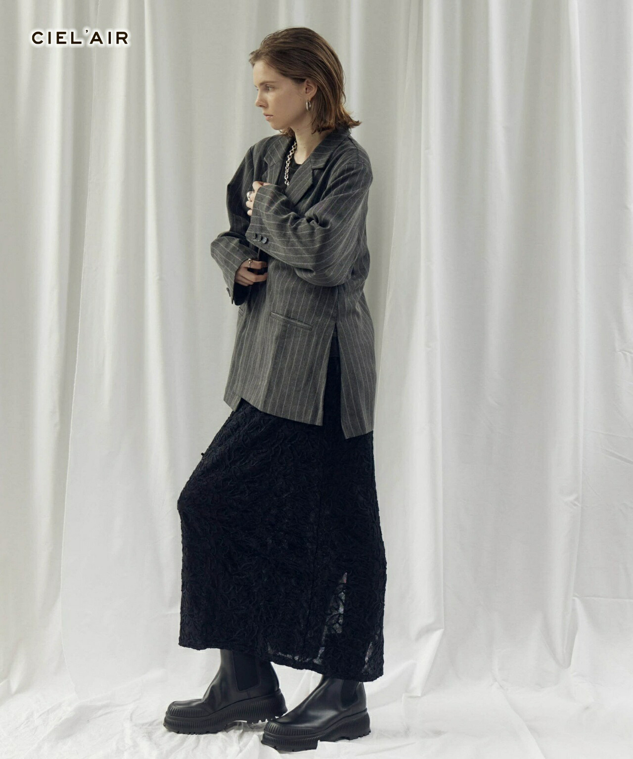 CIEL'AIR シエルエアー SLIT JACKET(ｽﾘｯﾄｼﾞｬｹｯﾄ)ジャケットレデイース
