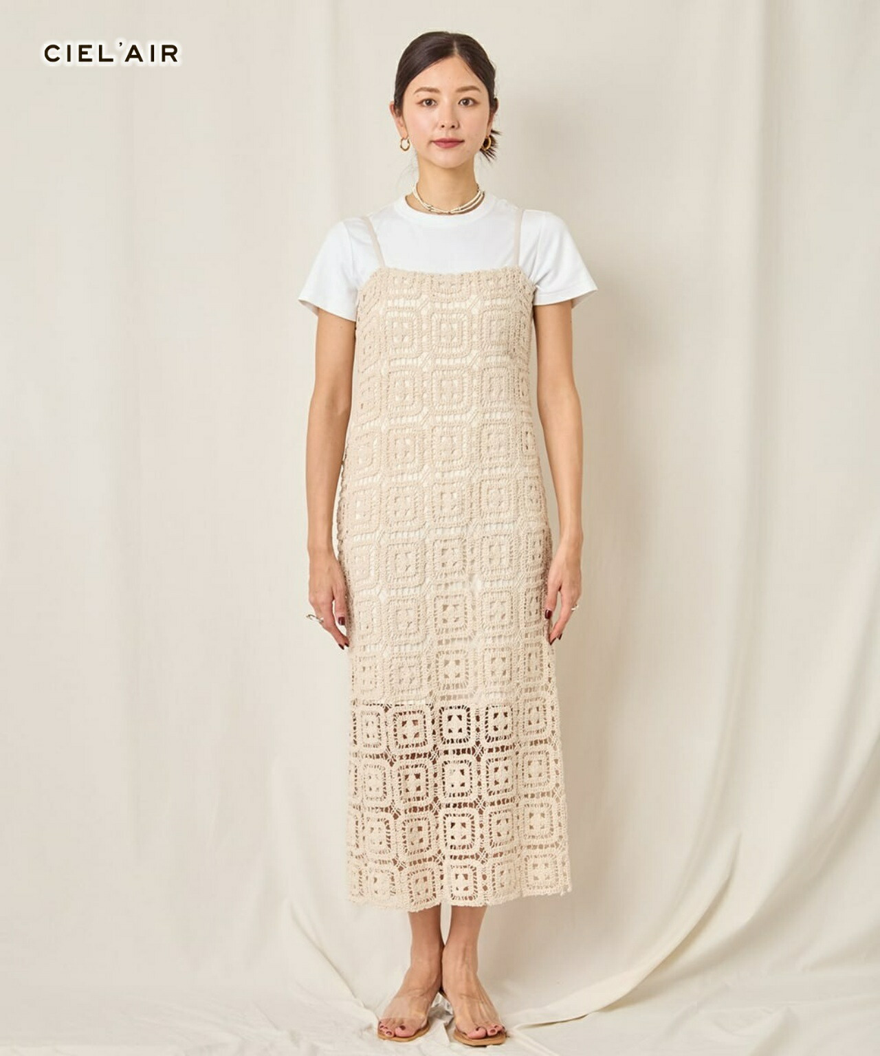 CIEL'AIR シエルエアー CROCHET CAMI DRESSワンピースレデイース