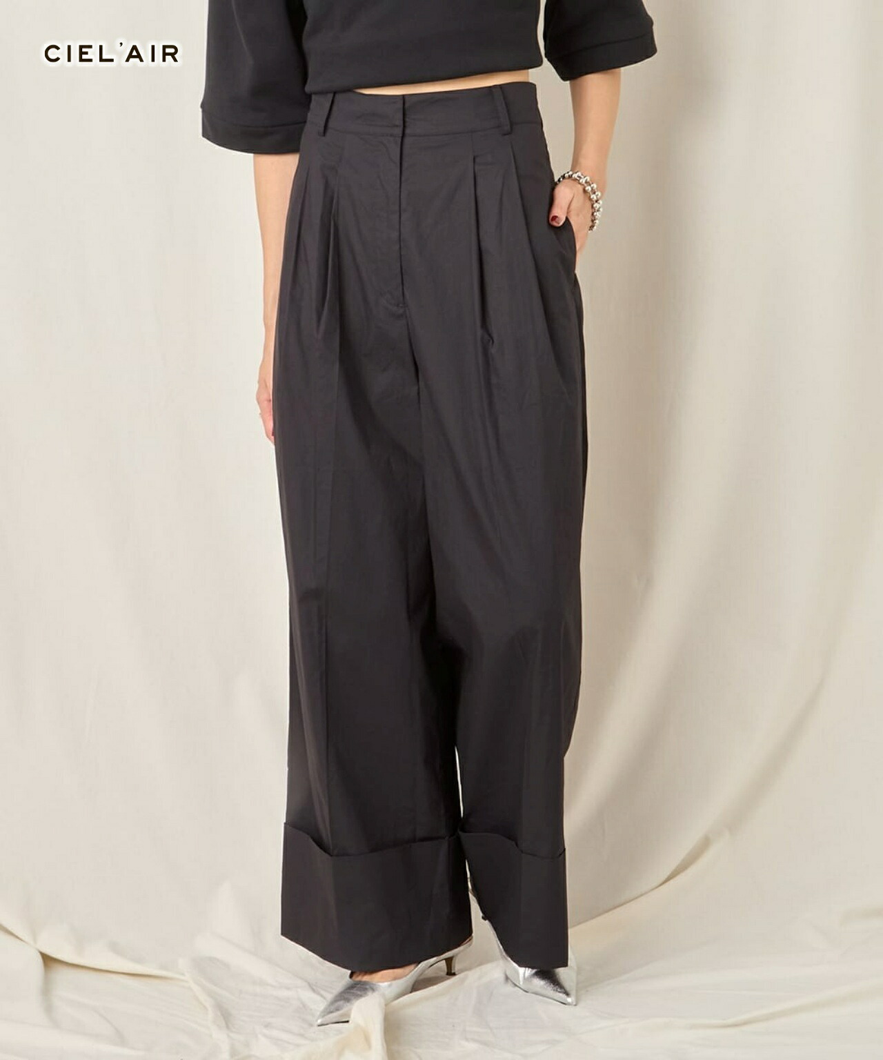 CIEL'AIR シエルエアー HIGH WAIST WIDE PANTS パンツ レディース きれいめ おしゃれ 通勤 オフィス 20代 30代 40代 50代 60代 10,008円