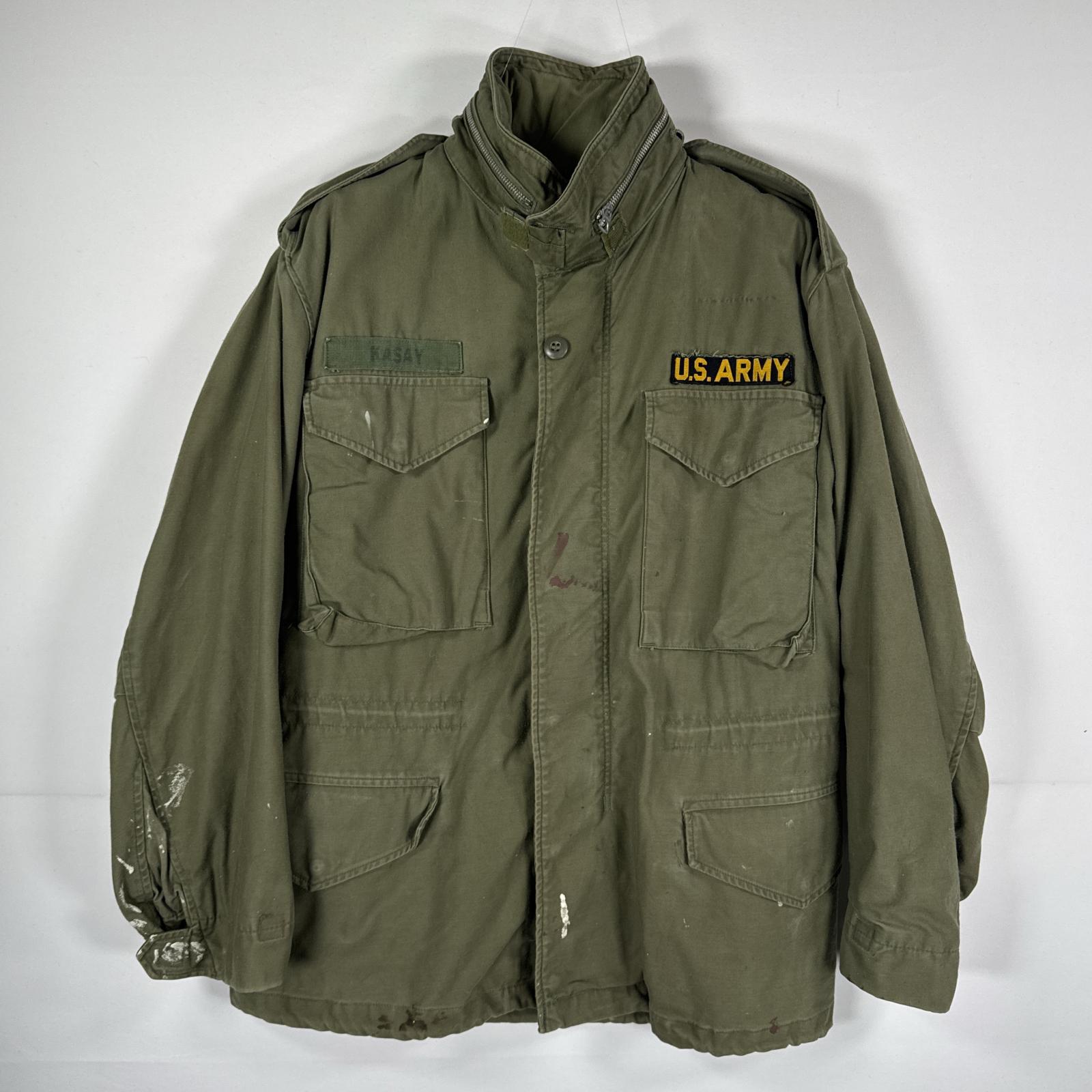 古着 ヴィンテージ ミリタリージャケット M-65 2nd フィールドジャケット アルミジップ 実物 ワッペン オリーブグリーン メンズ 【中古】｜古着屋NIKKU