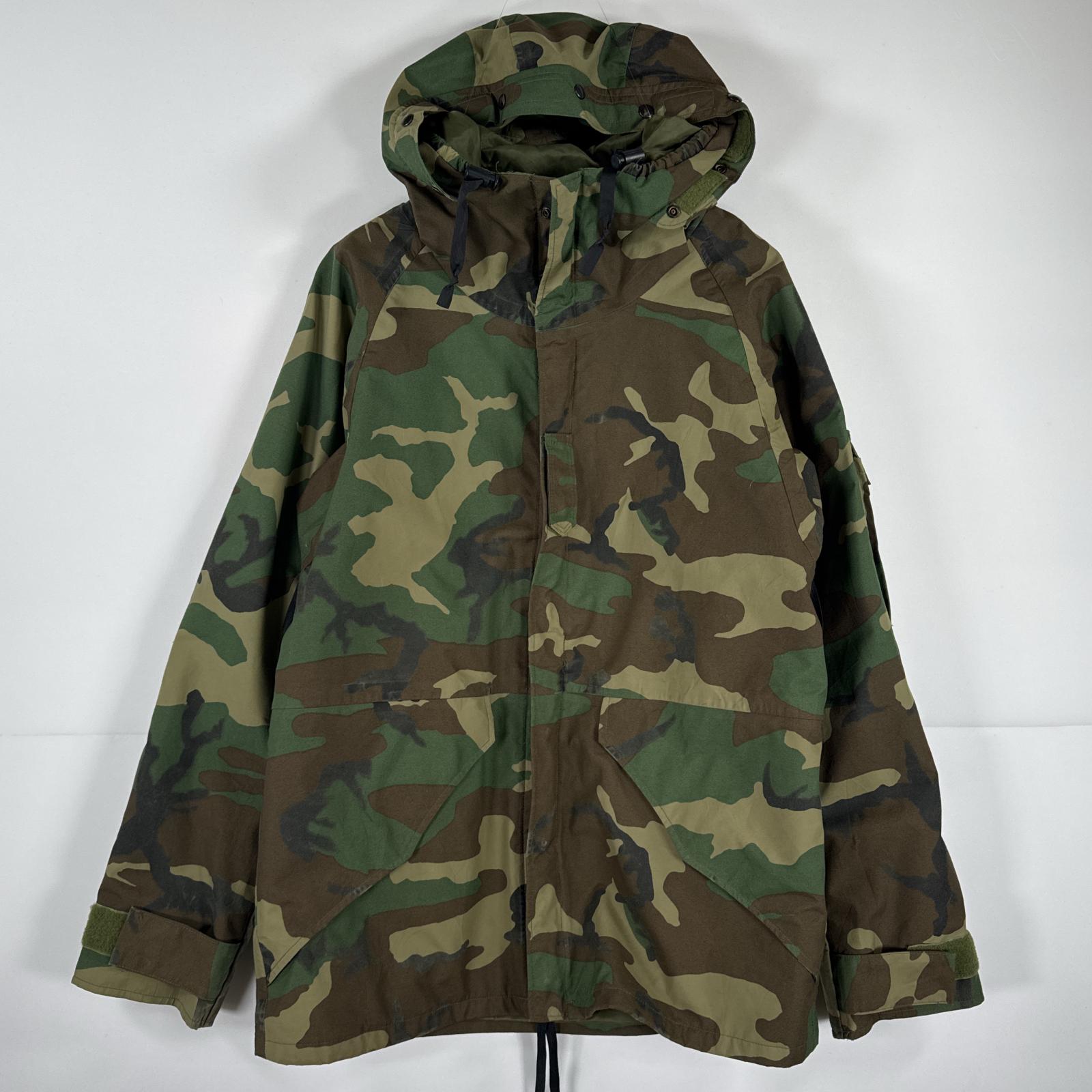 古着 90's/90年代 ヴィンテージ ミリタリージャケット ECWCS GORE-TEX ウッドランドカモ ゴアテックスパーカー 迷彩 small regular グリーン メンズ 【中古】