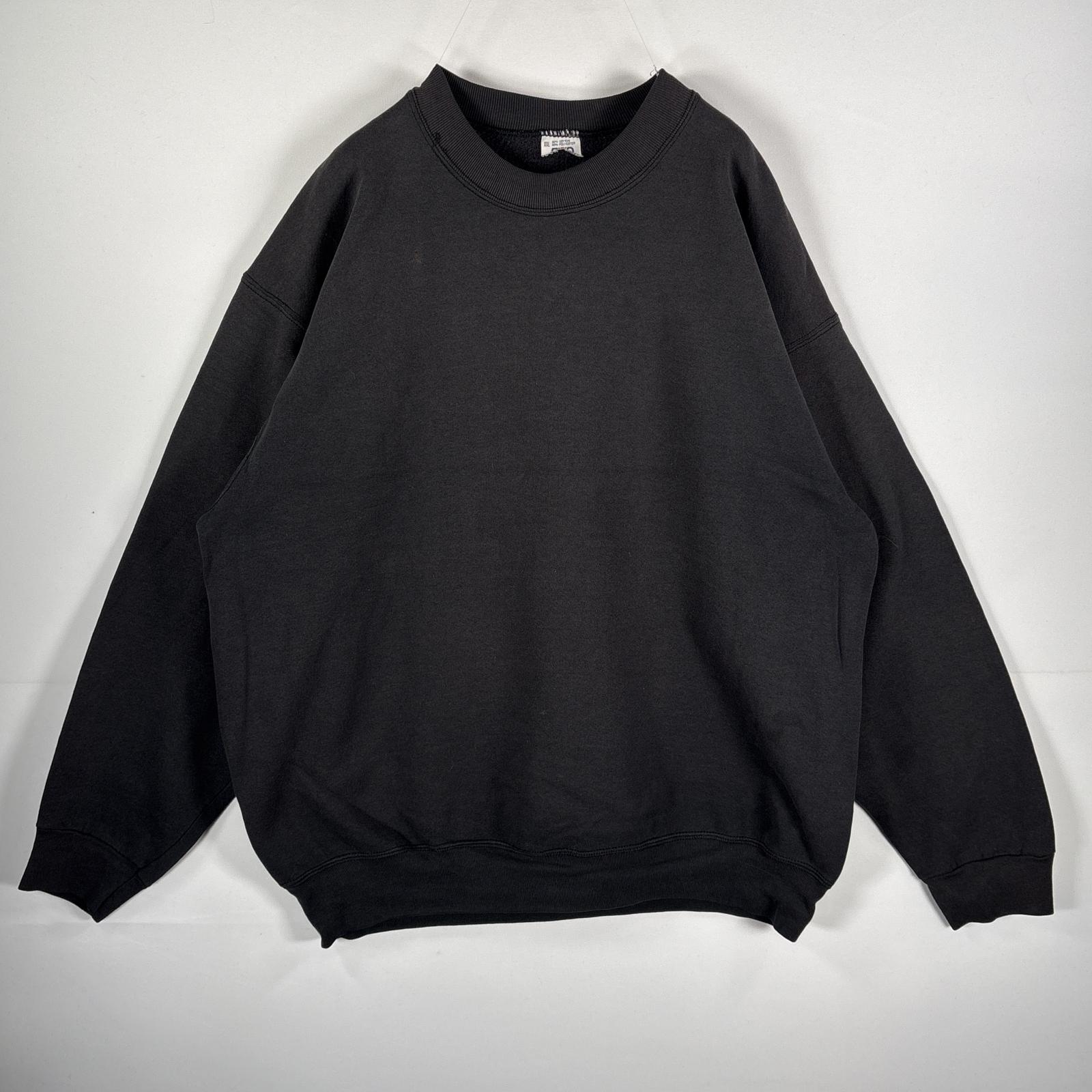 古着 USA製 スウェット クルーネック ビッグサイズ 丸胴 XXL ブラック メンズ 【中古】
