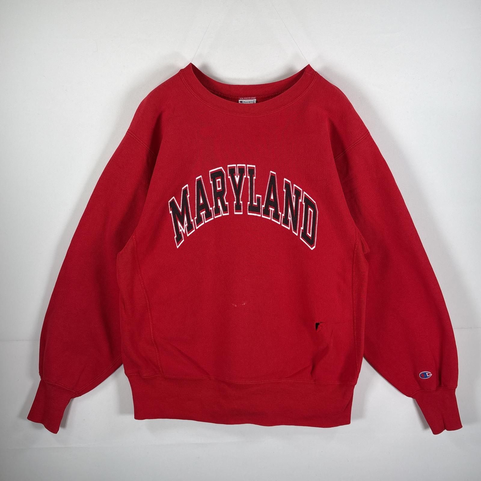 90s Champion USA製 リバースウィーブ スウェット レッド XL チャンピオン 90s USA製 REVERSEWEAVE リバースウィーブ サイドリブ