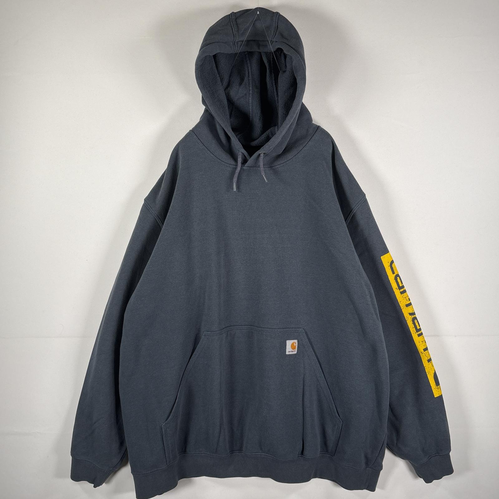 古着 カーハート Carhartt パーカー フーディー ワンポイントロゴ ラバープリント ORIGINAL FIT XXXL グレー系 メンズ 【中古】