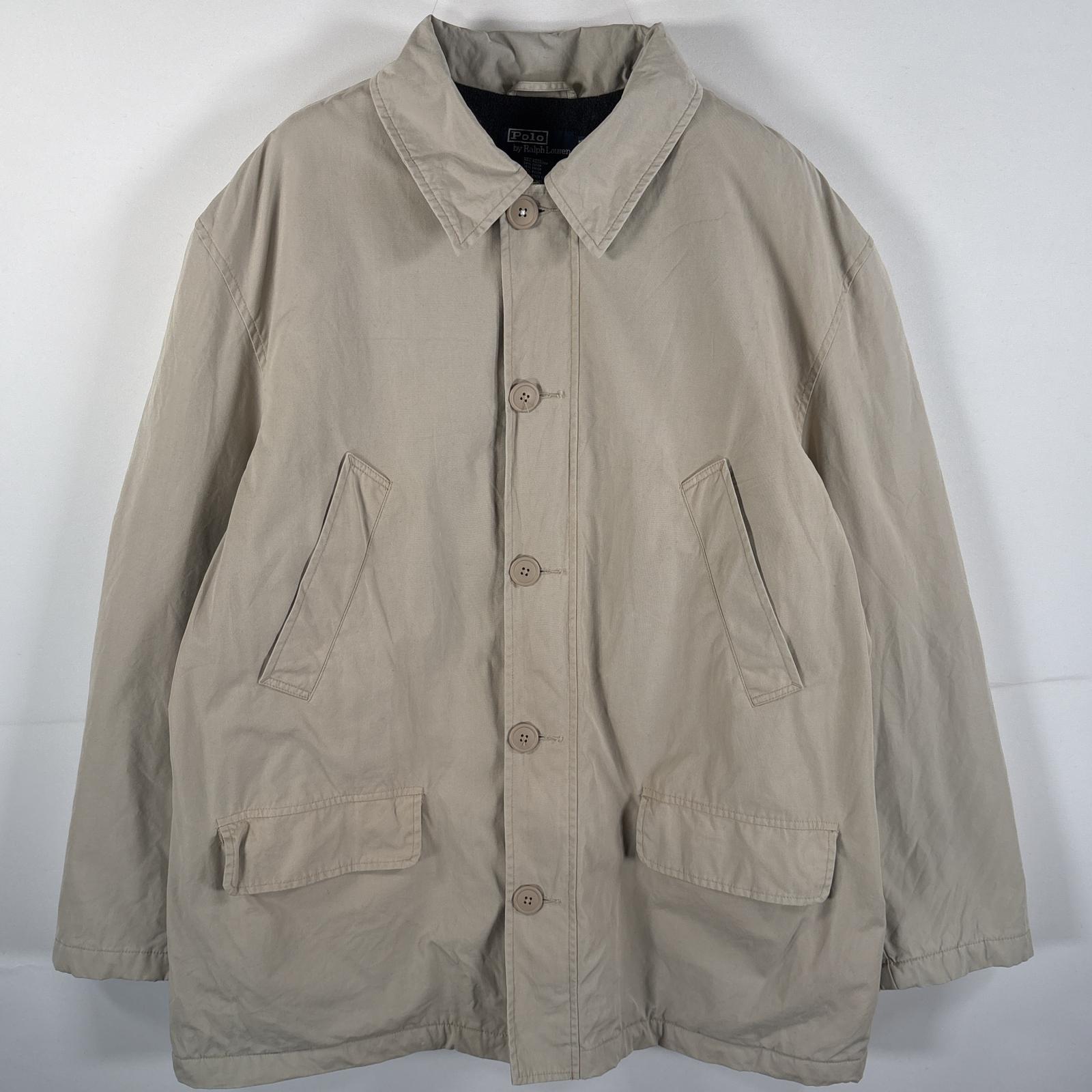 古着 90's/90年代 ポロバイラルフローレン Polo by Ralph Lauren ハンティングカバーオール 大きいサイズ フルジップ XL ベージュ メンズ 【中古】