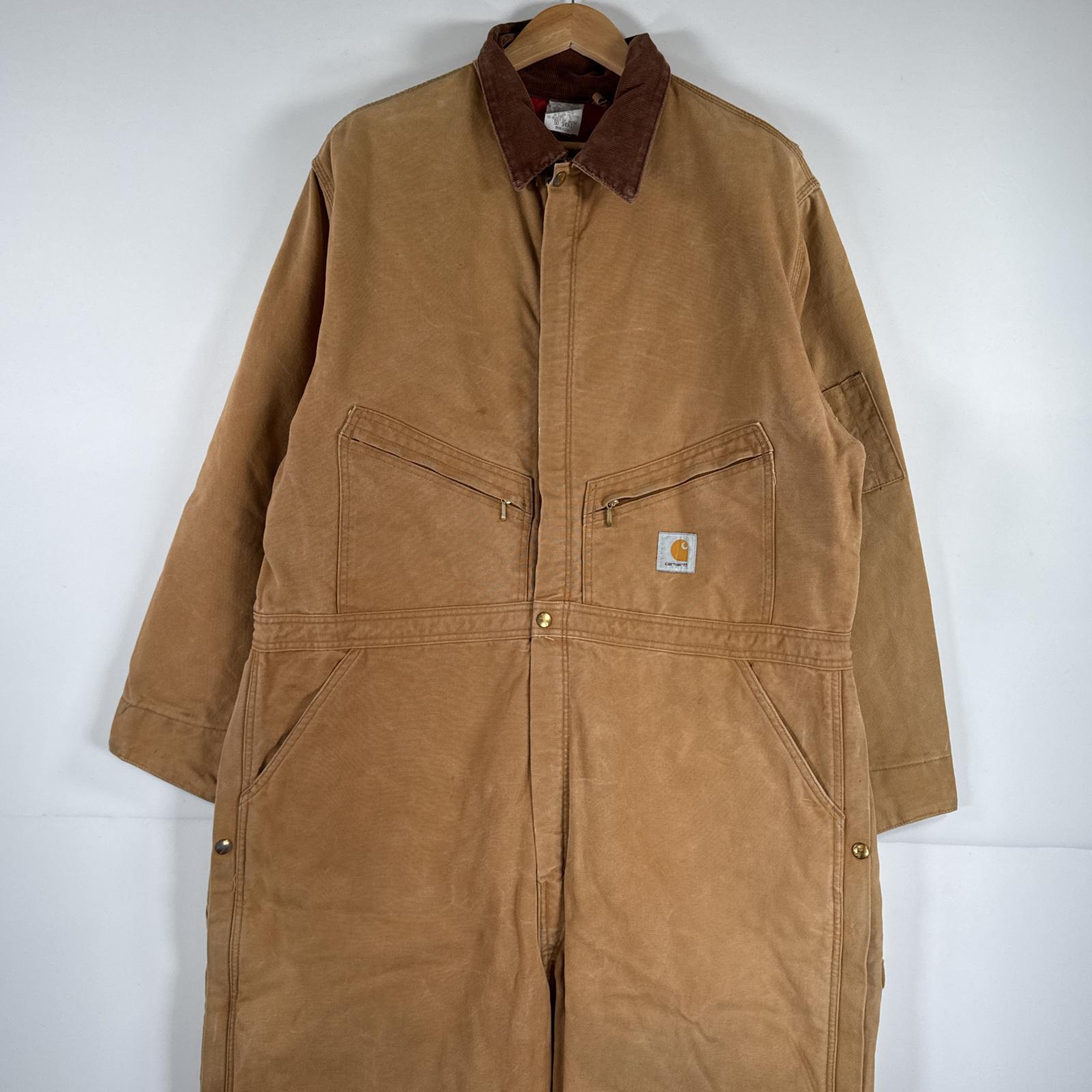 CARHARTT USA製 冬用 中綿キルティング L オールインワン ツナギ 男性に人気！ 中綿キルティング 冬用 USA製 CARHARTT L ツナギ
