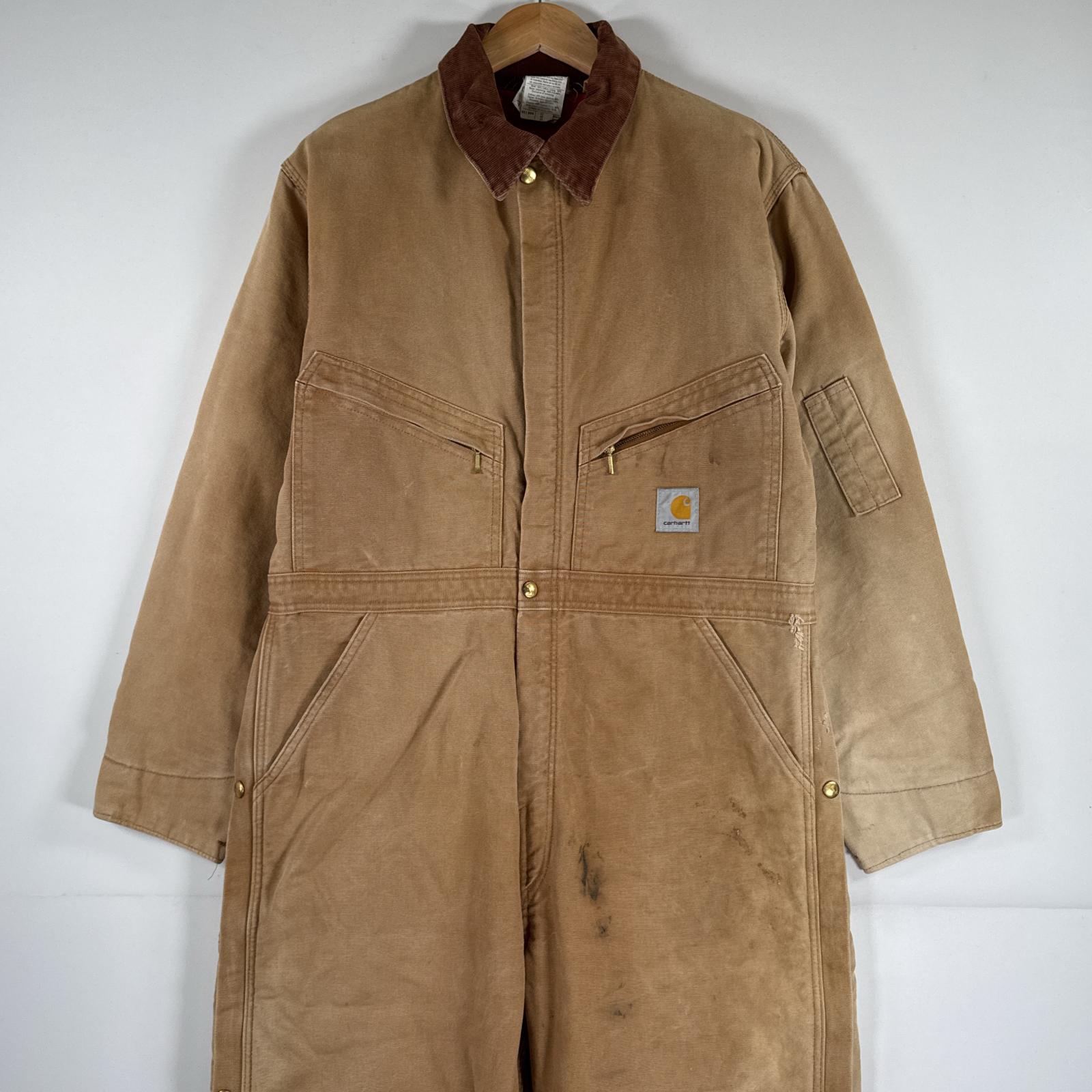 YAU54【アメリカ製】Carhartt　つなぎ【メンズ52】長袖　厚手　茶色他 Carhartt プルオーバー メンズ 長袖 カーハート パーカー 大きい