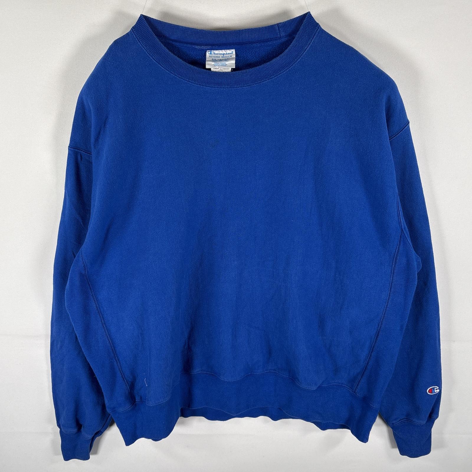 古着 チャンピオン Champion スウェット トレーナー リバースウィーブ 目無し クルーネック 大きいサイズ XXL ブルー メンズ 【中古】