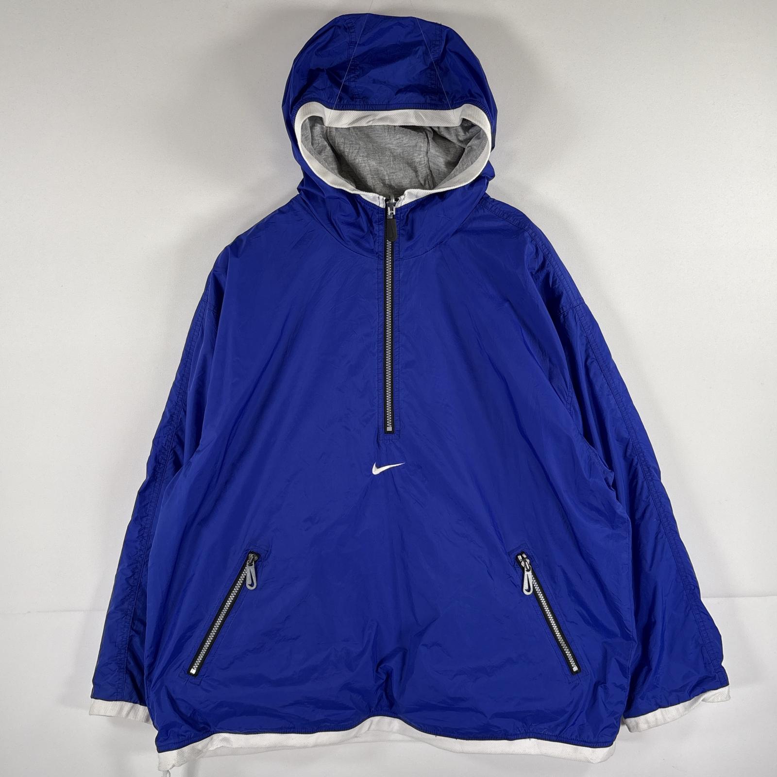 古着 90's/90年代 ナイキ NIKE リバーシブルアノラックパーカー センタースウッシュ プルオーバー L(12-14) ブルー キッズ 【中古】