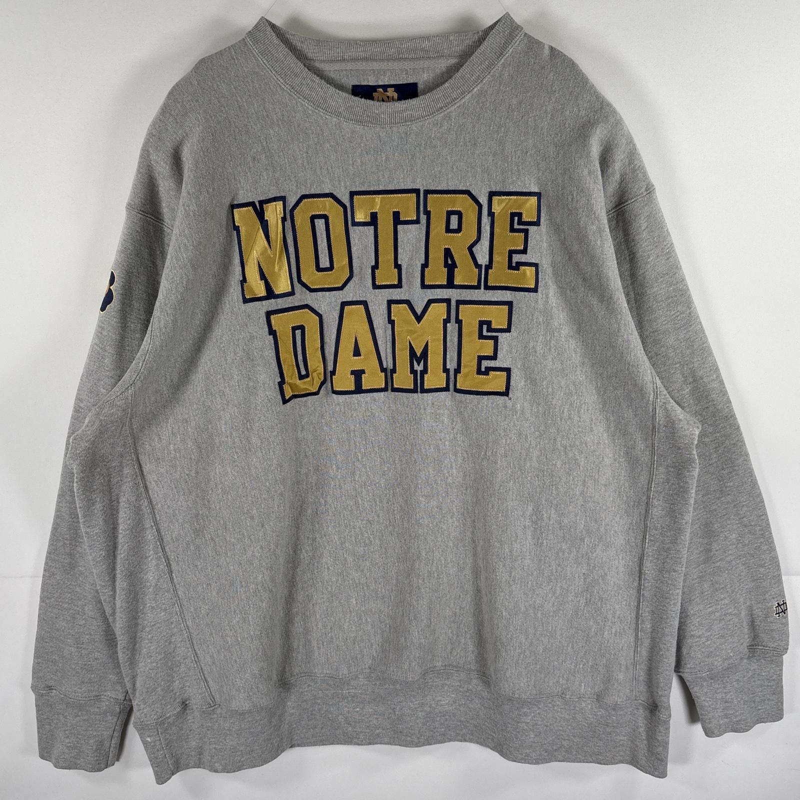 古着 90's/90年代 ノートルダムブックストア NOTRE DAME BOOK STORE スウェット トレーナー ノートルダムカレッジロゴ 大きいサイズ XXXL グレー メンズ 【中古】