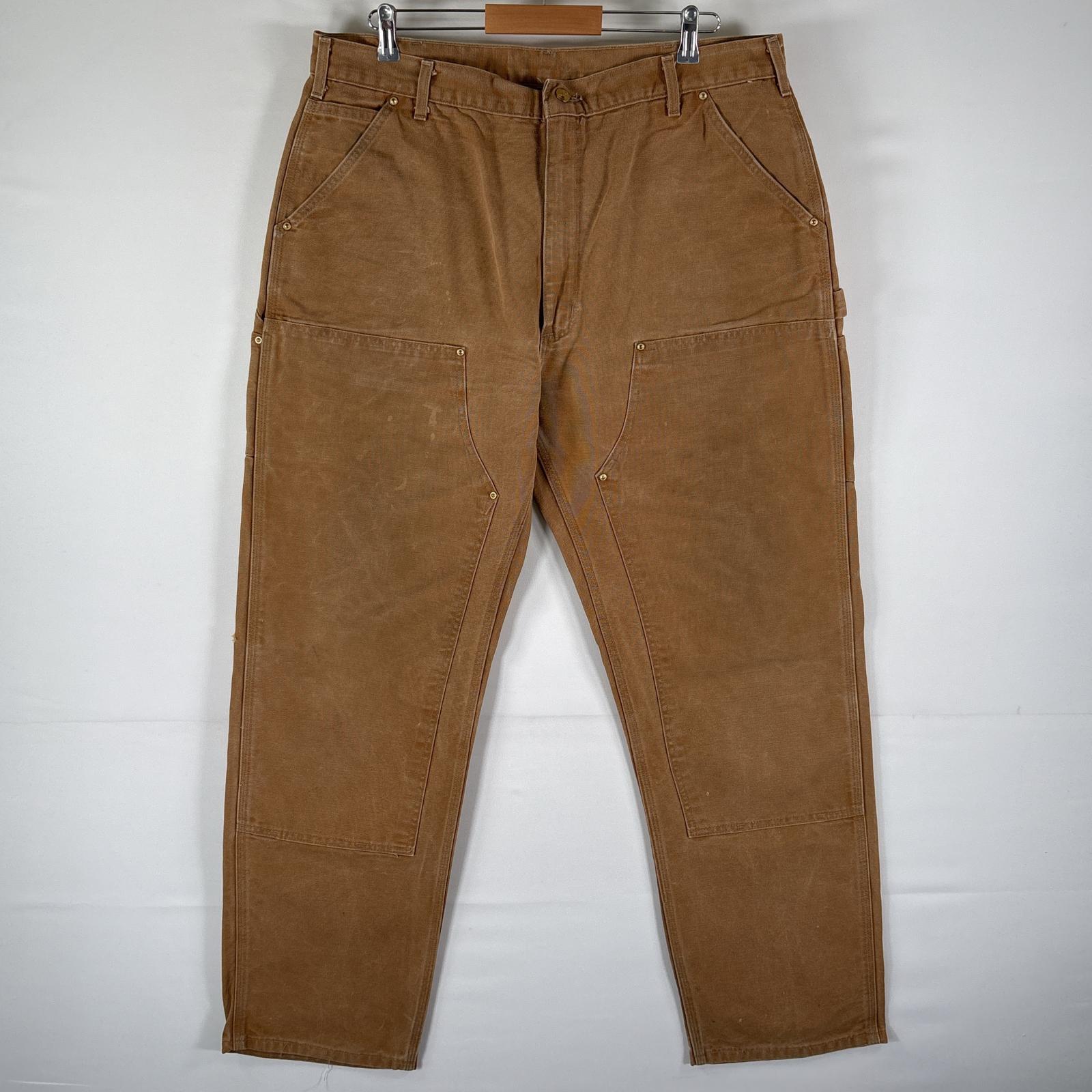 【US古着】Carhartt ダック ダブルニー ペインター パンツ 36×32 楽天市場】好雰囲気 USA製 □ カーハート ダブルニー ブラウン