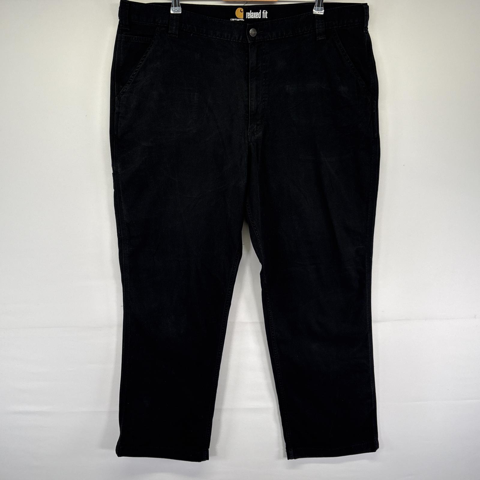 古着 カーハート Carhartt ワークパンツ サイドポケット ジッパーフライ 作業着 ワンポイントロゴ w42 L32 ブラック メンズ 【中古】