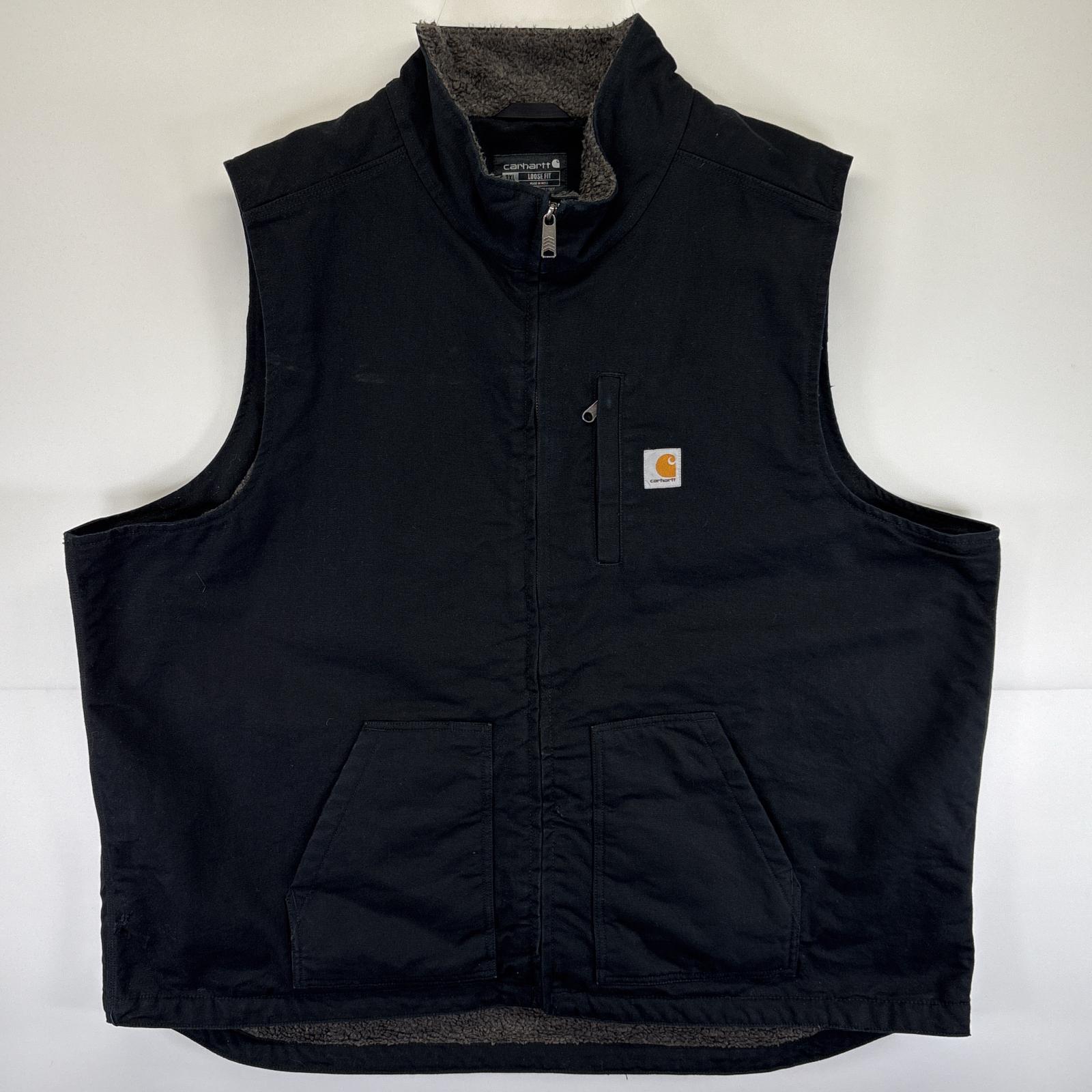 送料込み！美品　カーハート　ダック　ベスト　黒　Lサイズ ☆状態良☆【Carhartt】ダックワークベスト BLACK Lサイズ