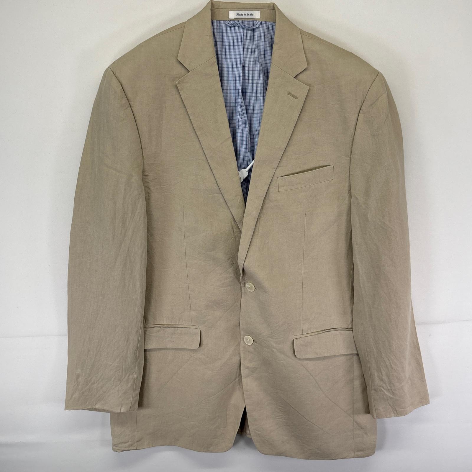 古着 ローレンラルフローレン LaurenRalphLauren テーラードジャケット ブレザー リネン 2ボタン 42L ベージュ系 メンズ 【中古】｜古着屋NIKKU