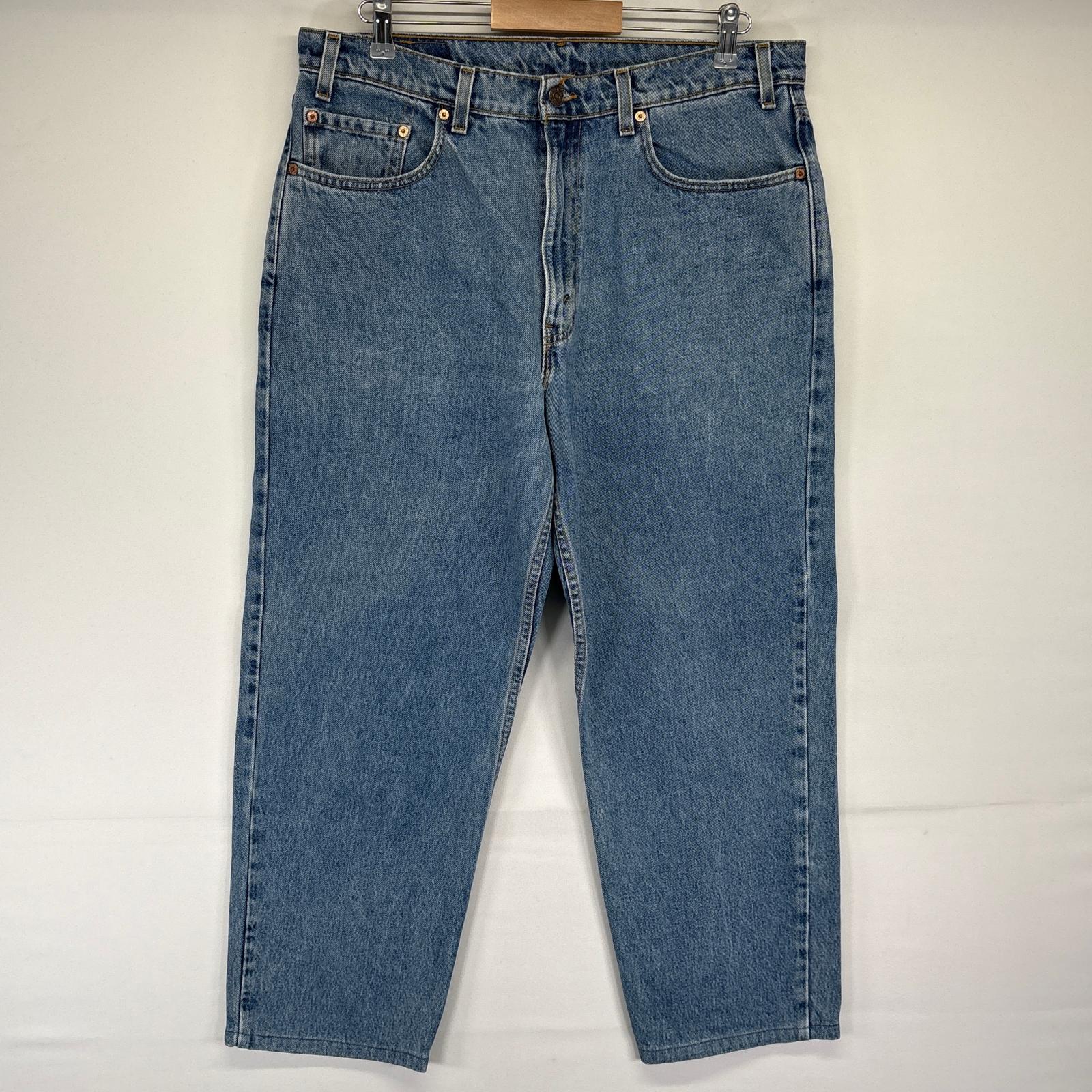 古着 90's/90年代 リーバイス Levi's USA製 デニムパンツ 550 テーパード バギー ジーンズ ジーパン 長ズボン 大きいサイズ w38 L30 ブルー メンズ 【中古】