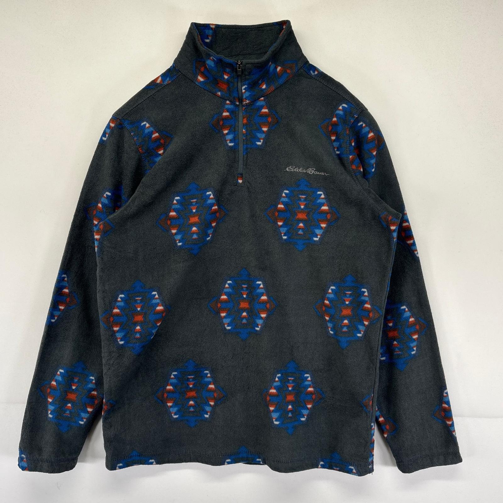楽天市場】00s Eddie Bauer Half-Zip Fleece Jacket 黒 M エディー