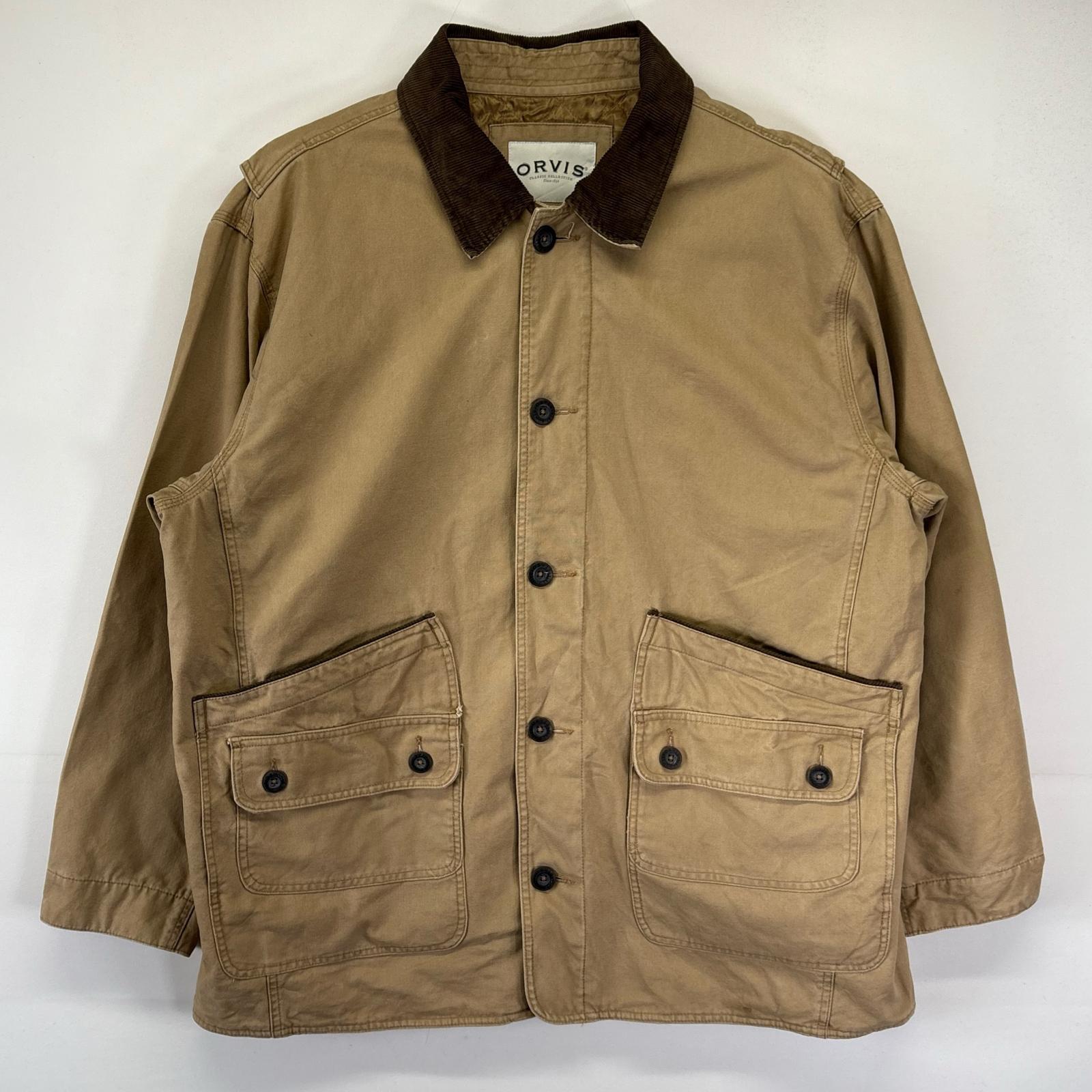 古着 オービス ORVIS カバーオール 大きいサイズ ハンティングジャケット 中綿 裏地キルティング アウトドア 2XL ベージュ メンズ 【中古】