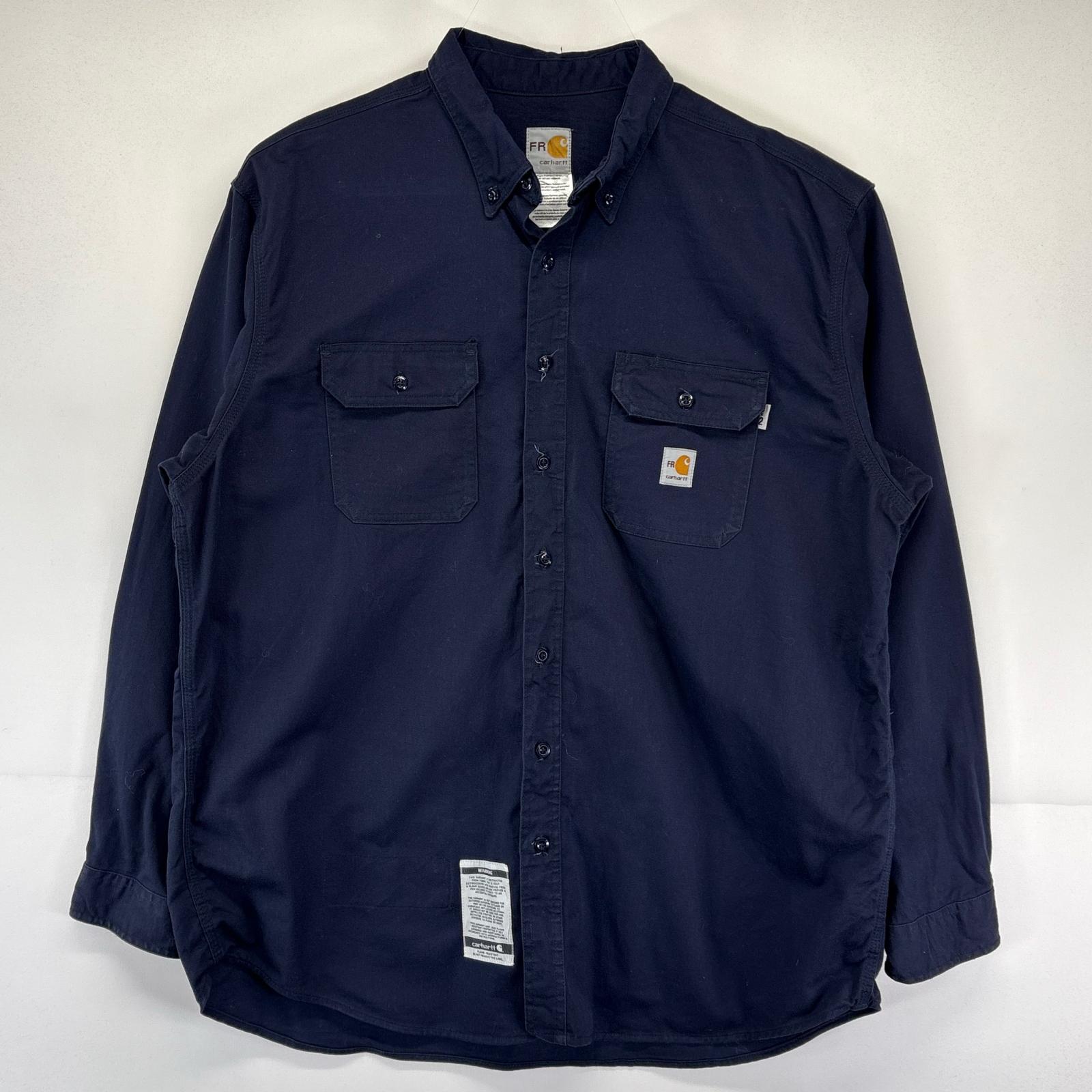 USA製 80s〜　カーハート　ダックシャツ　ヘビーウエイト　 長袖シャツ 古着 80年代 Carhartt カーハート ダック地 長袖 ワークシャツ メンズ2XL