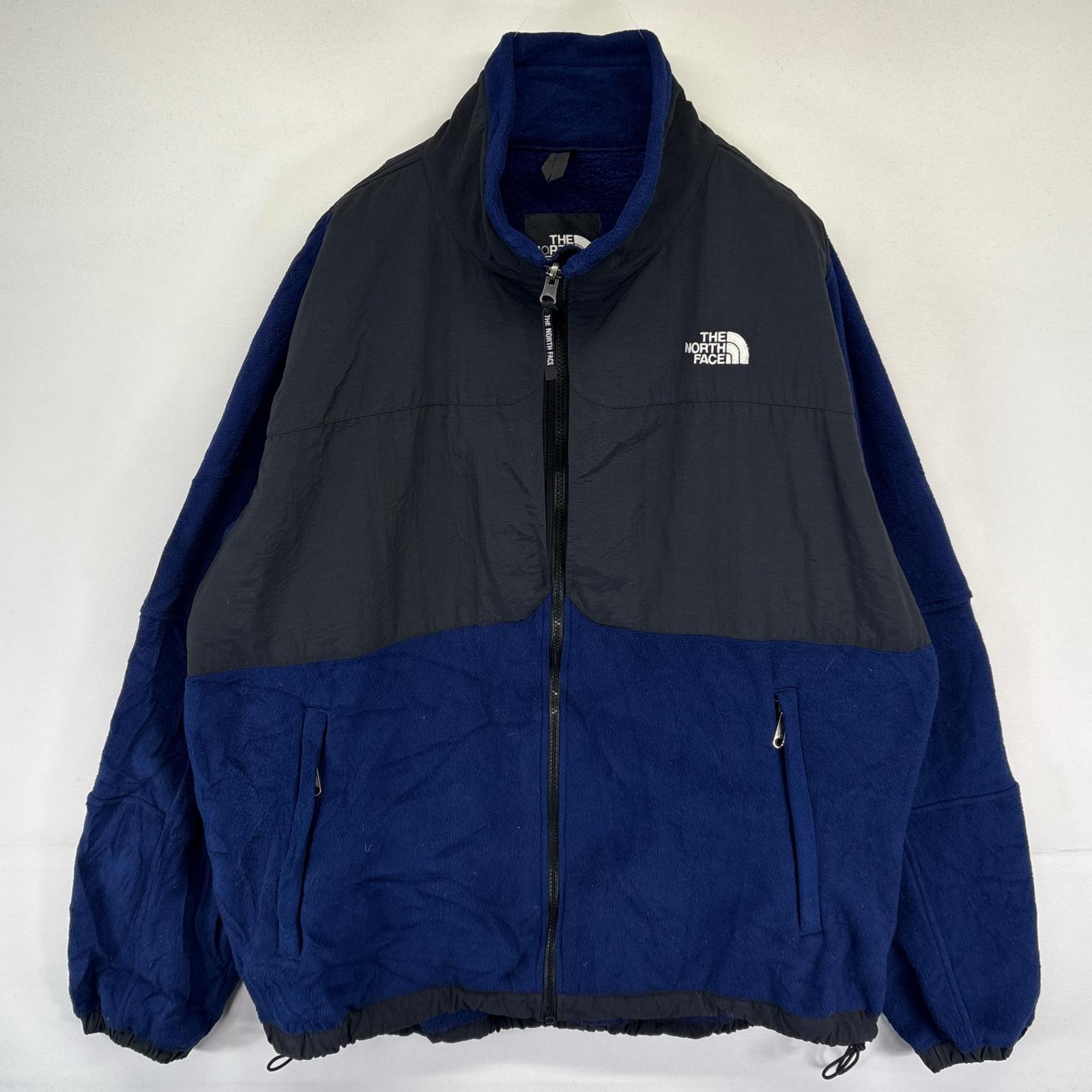 古着 ザ・ノースフェイス THE NORTH FACE フルジップフリースジャケット デナリ ワンポイントロゴ刺繍 大きいサイズ 2XL ブルー系 メンズ 【中古】