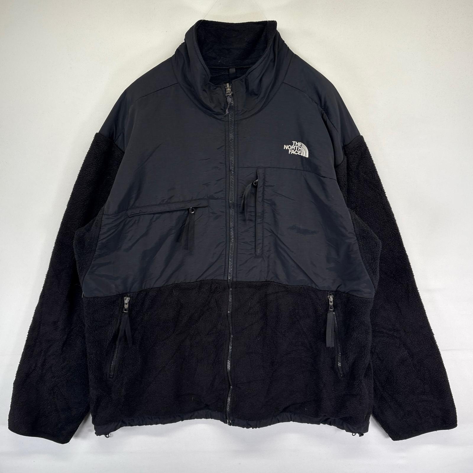 古着 ザ・ノースフェイス THE NORTH FACE フリース ジャケット デナリ フルジップ ワンポイント刺繍ロゴ 2XL ブラック系 メンズ 【中古】