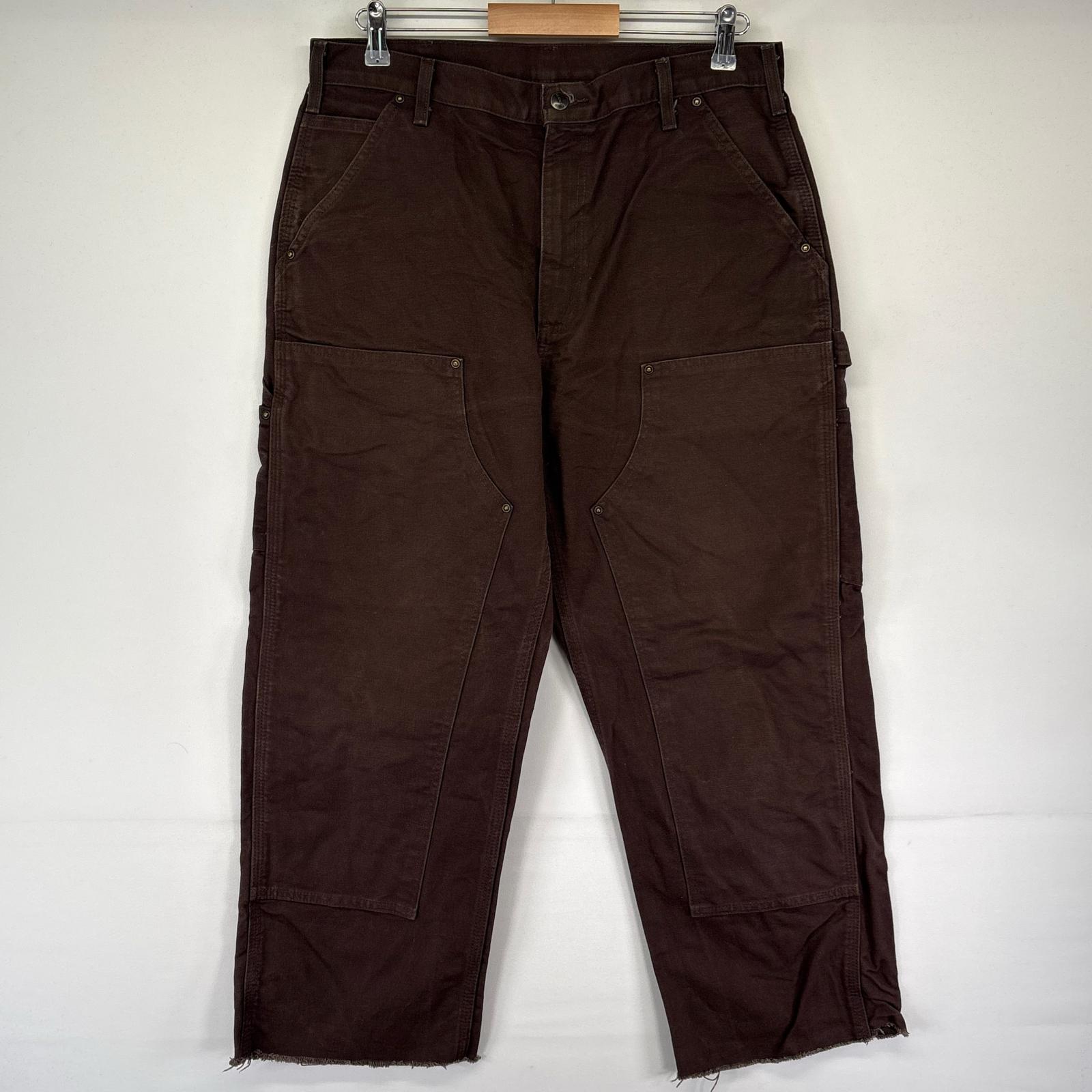 古着 カーハート Carhartt ダック パンツ ダブルニー ダック地 ワークパンツ ペインター 34&times;32 ブラウン系 メンズ 【中古】｜古着屋NIKKU 12,320円