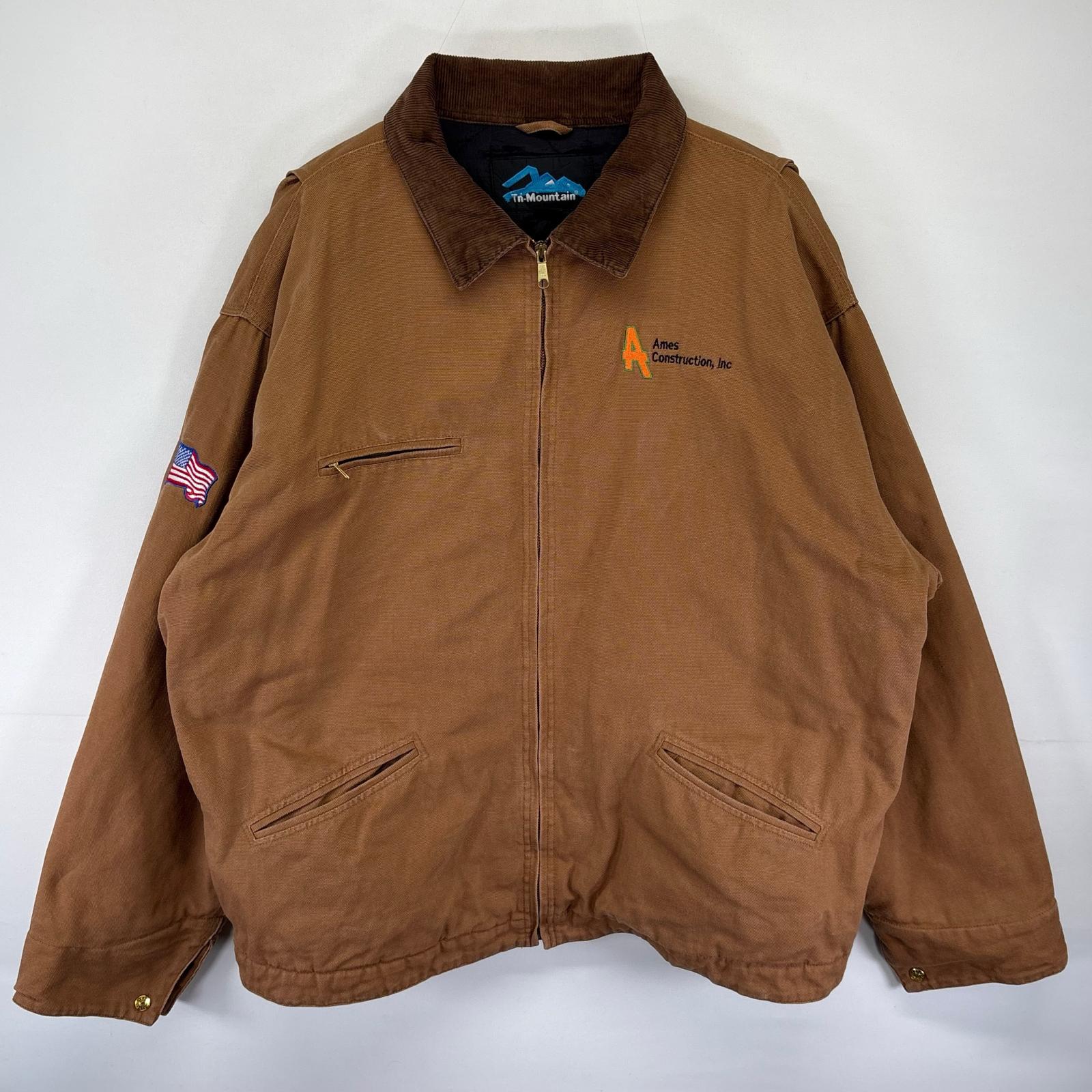 古着 マウンテン TnMountain ダック ジャケット ダック デトロイトジャケット タイプ 襟コーデュロイ フルジップ 2XLT ブラウン系 メンズ 【中古】｜古着屋NIKKU