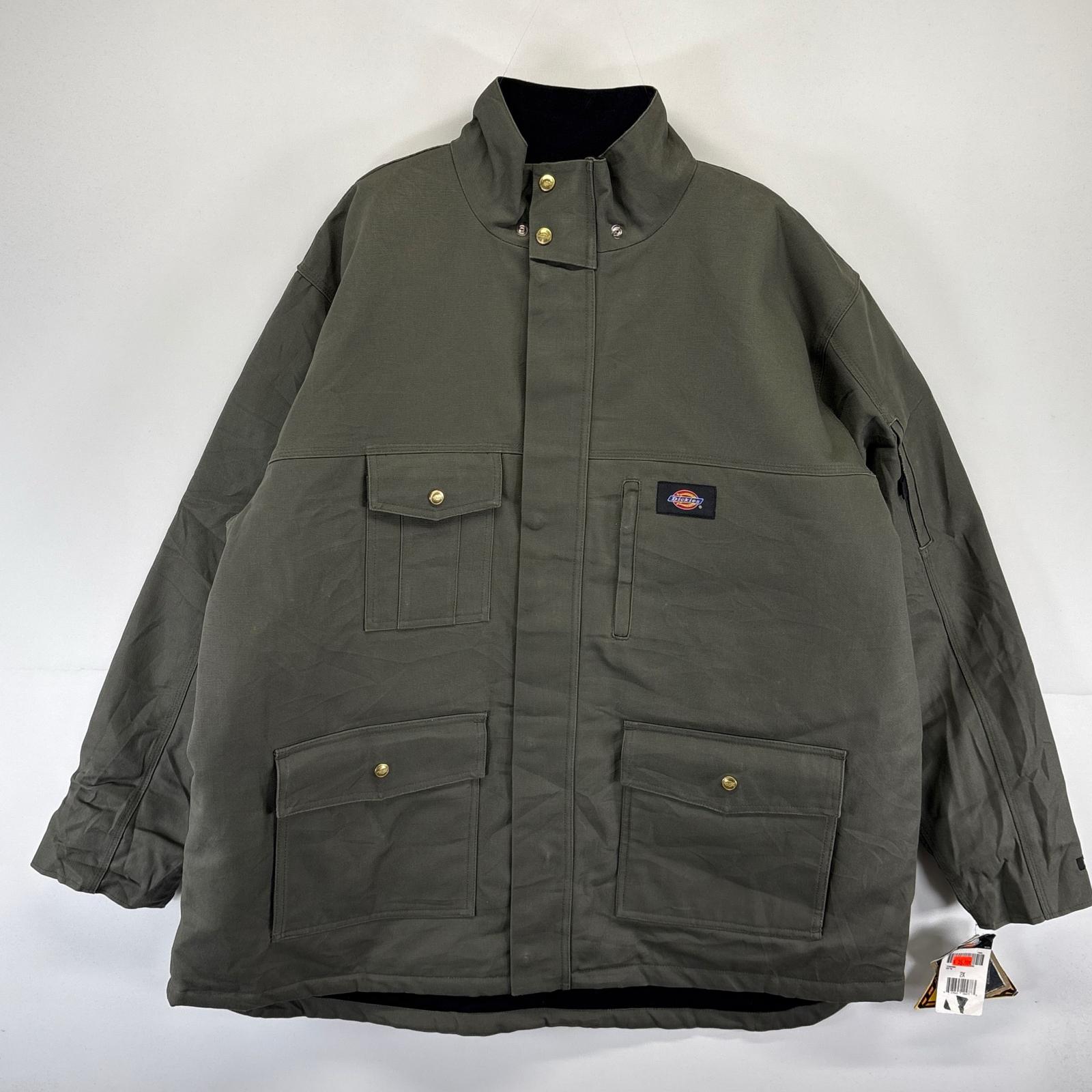 古着 デッドストック ディッキーズ Dickies ジャケット ワークJKT フルジップ ワンポイントロゴ 大きいサイズ 2XL グレー系 メンズ 【中古】|古着屋NIKKU