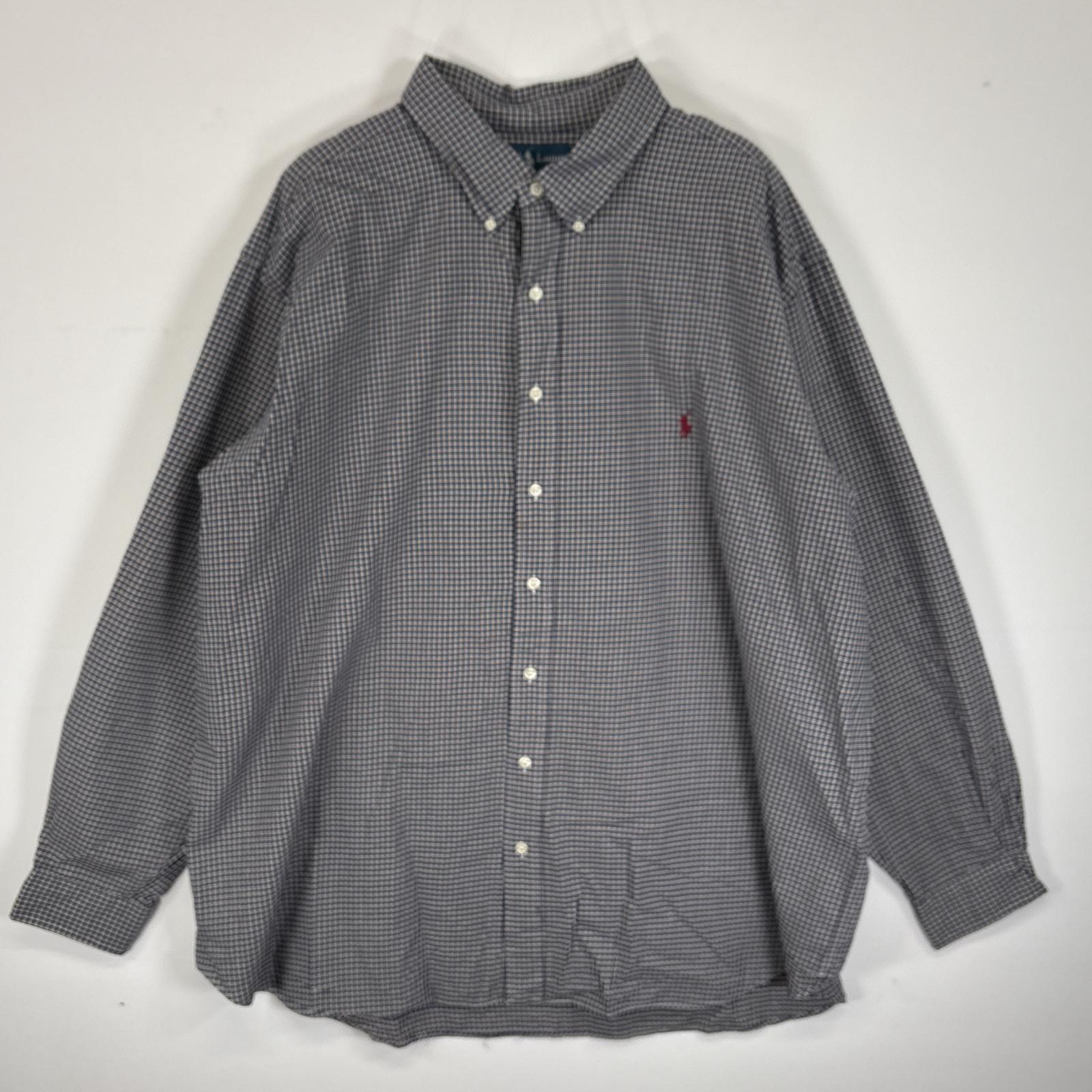RALPH LAUREN ネイビー系チェック柄長袖 BDボタンダウンシャツ Ralph Lauren - 古着 ラルフローレン Ralph Lauren BLAKE 長袖