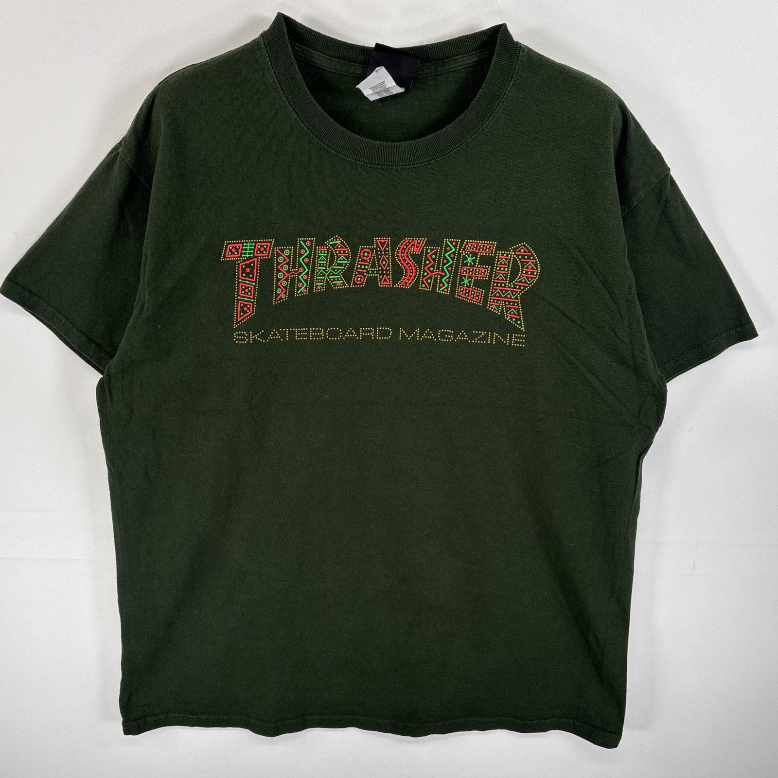 usa製　80s 90s thrasher？　 tシャツ　old skate USA製 90s THRASHER Mag Logo S/S Tee 青 L スラッシャー