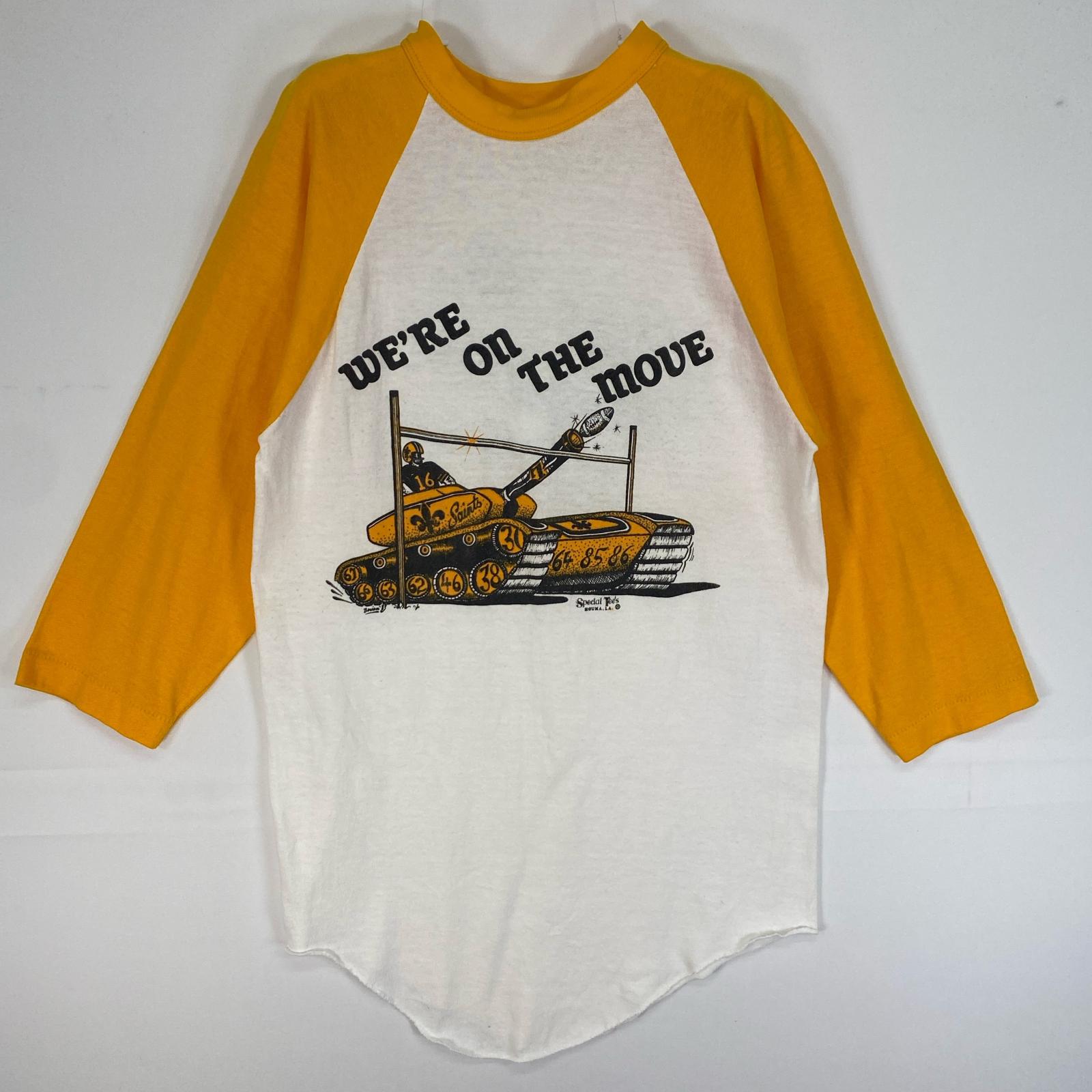 古着 70's/70年代 ヴィンテージ SPORTS WEAR 長袖Tシャツ ラグラン　50/50 アメフト　USA製 両面　プリント M ホワイト系 ツートン メンズ 【中古】