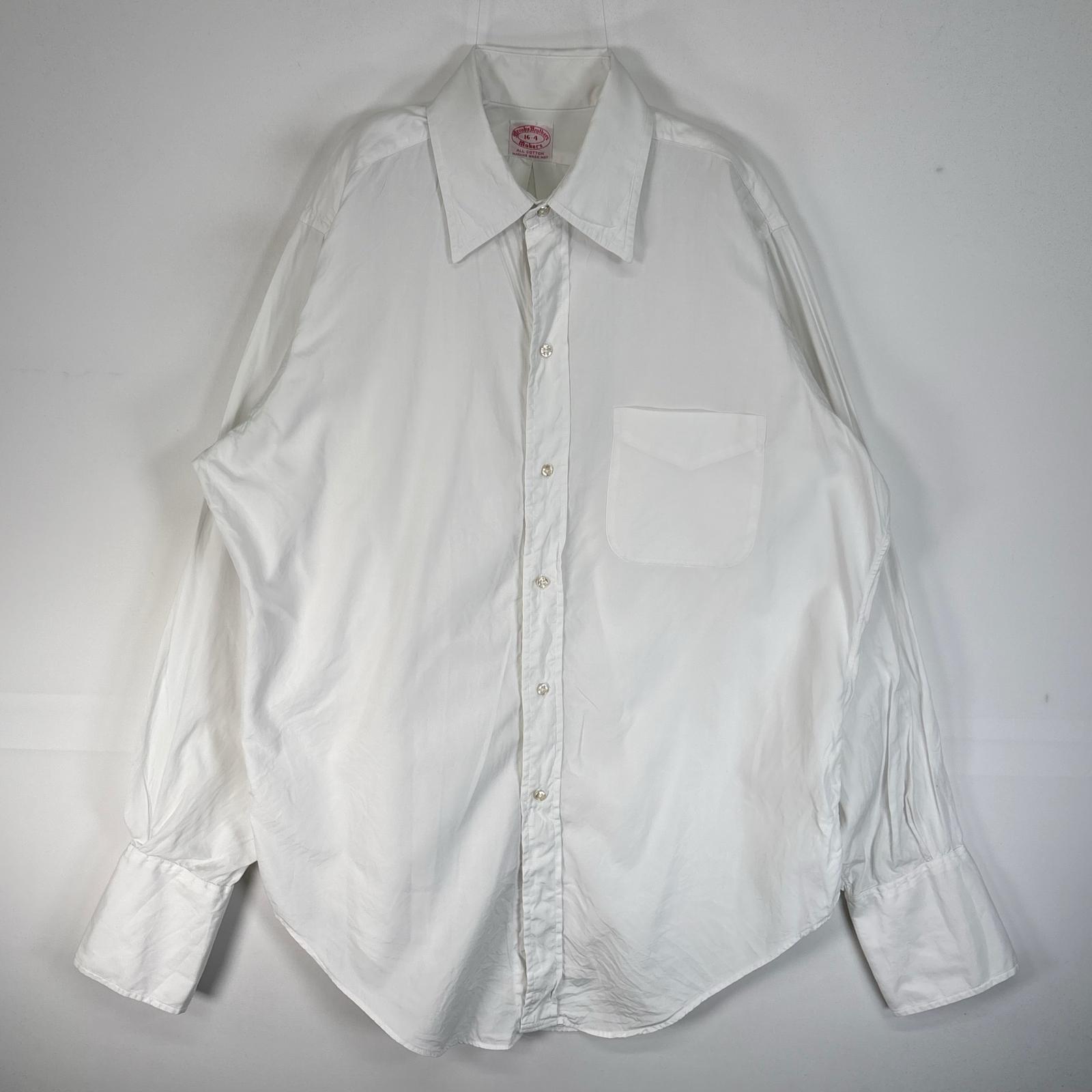 古着 50's～60's/50年代～60年代 ヴィンテージ ブルックスブラザーズ Brooks Brothers 長袖シャツ Makers カフス 6ボタン L ホワイト 無地 メンズ 【中古】