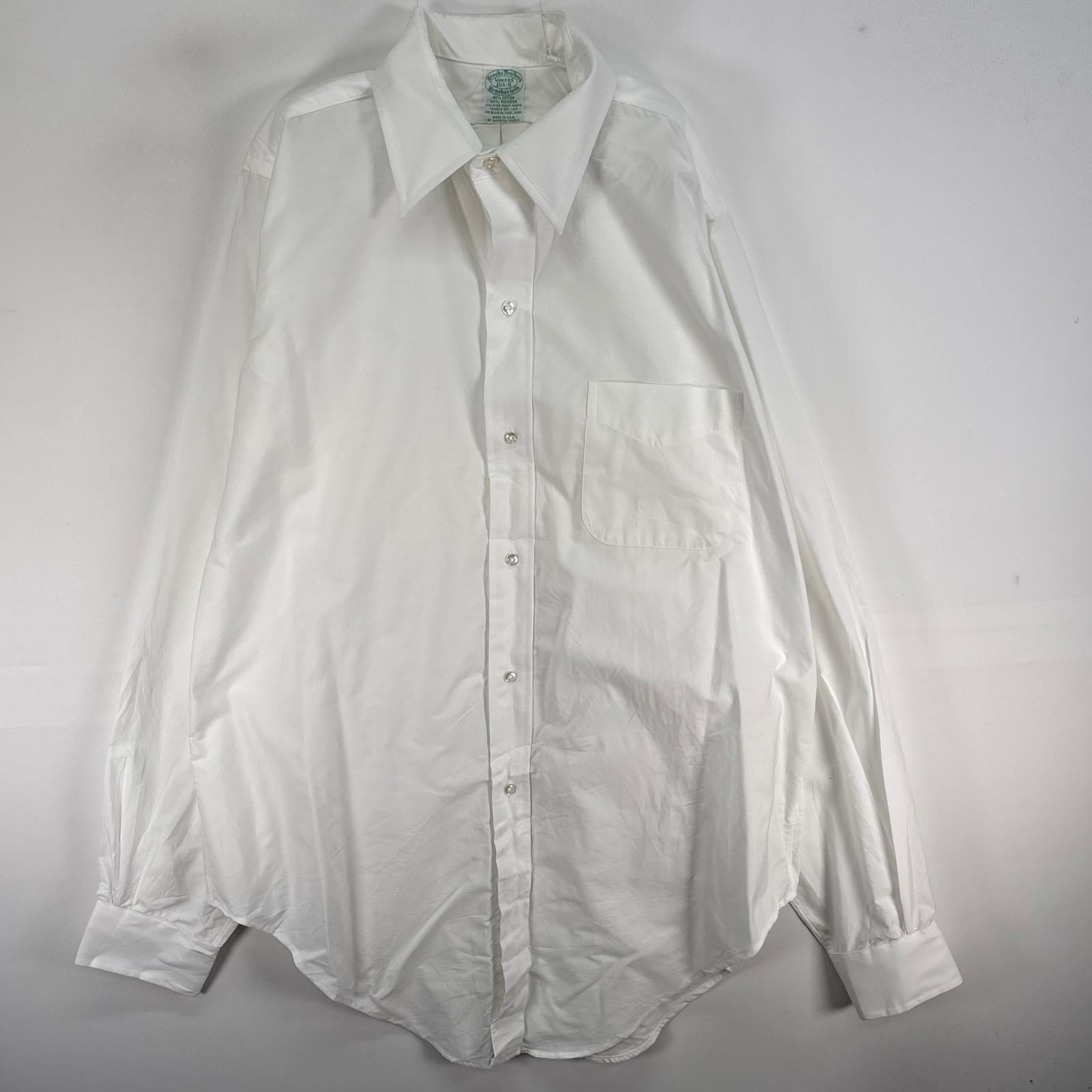 古着 70's～80's/70年代～80年代 ヴィンテージ ブルックスブラザーズ Brooks Brothers 長袖シャツ 6ボタン Makers USA製 M ホワイト系 無地 メンズ 【中古】