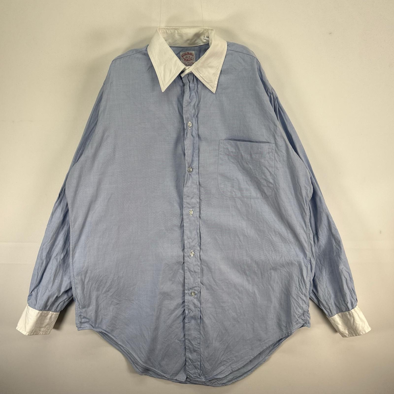 古着 60's～70's/60年代～70年代 ヴィンテージ ブルックスブラザーズ Brooks Brothers 長袖シャツ 6ボタン Makers M ブルー系 ツートン メンズ 【中古】